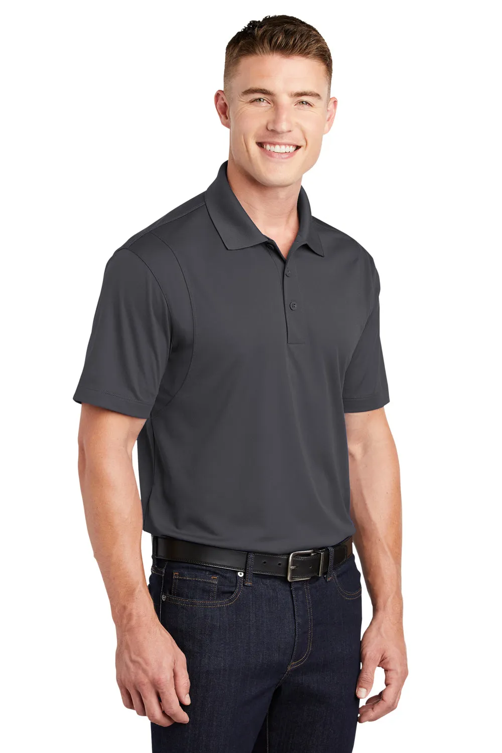 Sport-Tek Mens Sport-Wick Moisture Wicking Short Sleeve Polo Shirt - Iron Grey