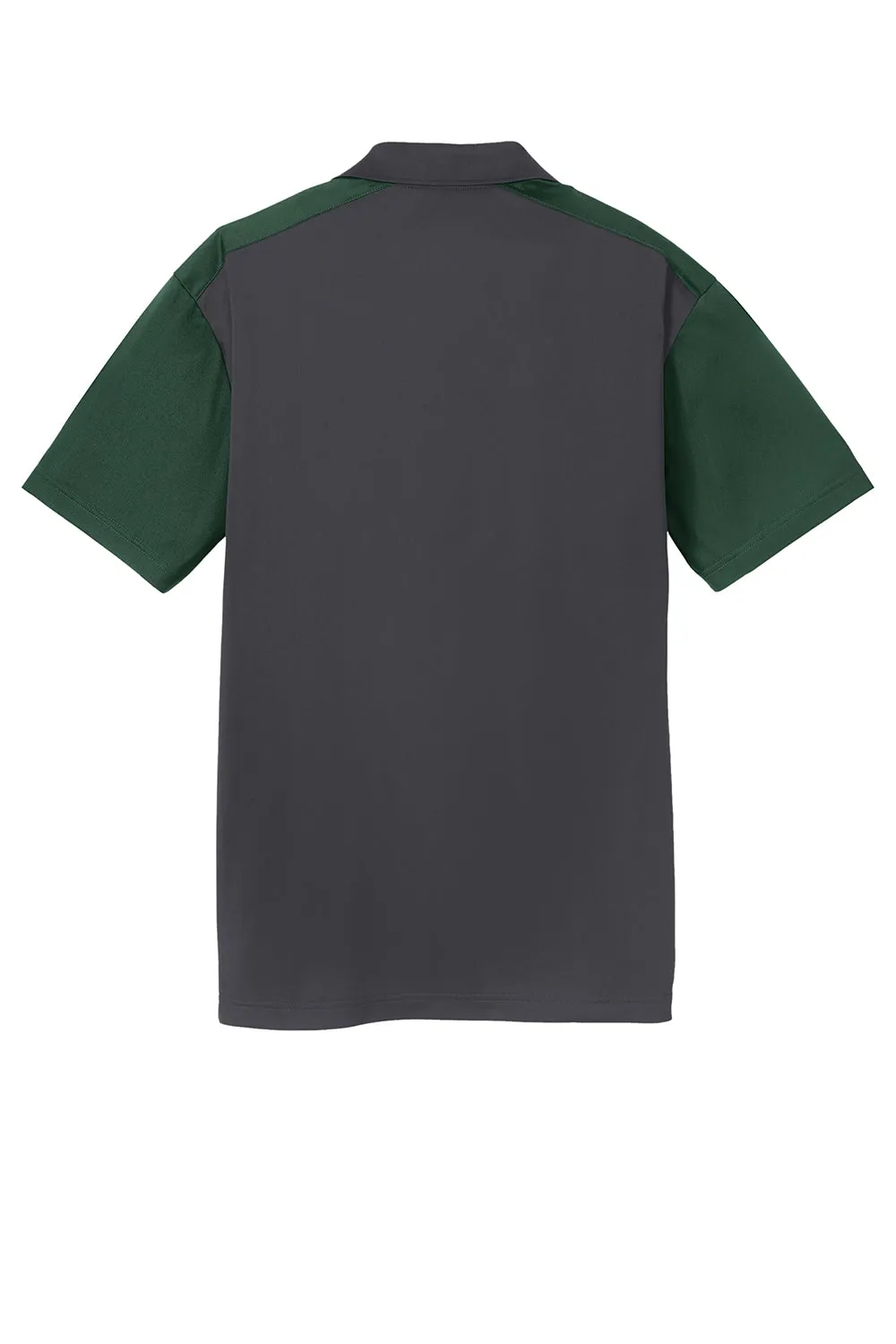 Sport-Tek Mens Sport-Wick Moisture Wicking Short Sleeve Polo Shirt - Iron Grey/Forest Green