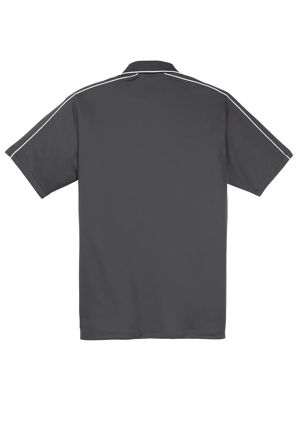 Sport-Tek Mens Sport-Wick Moisture Wicking Short Sleeve Polo Shirt - Iron Grey/White