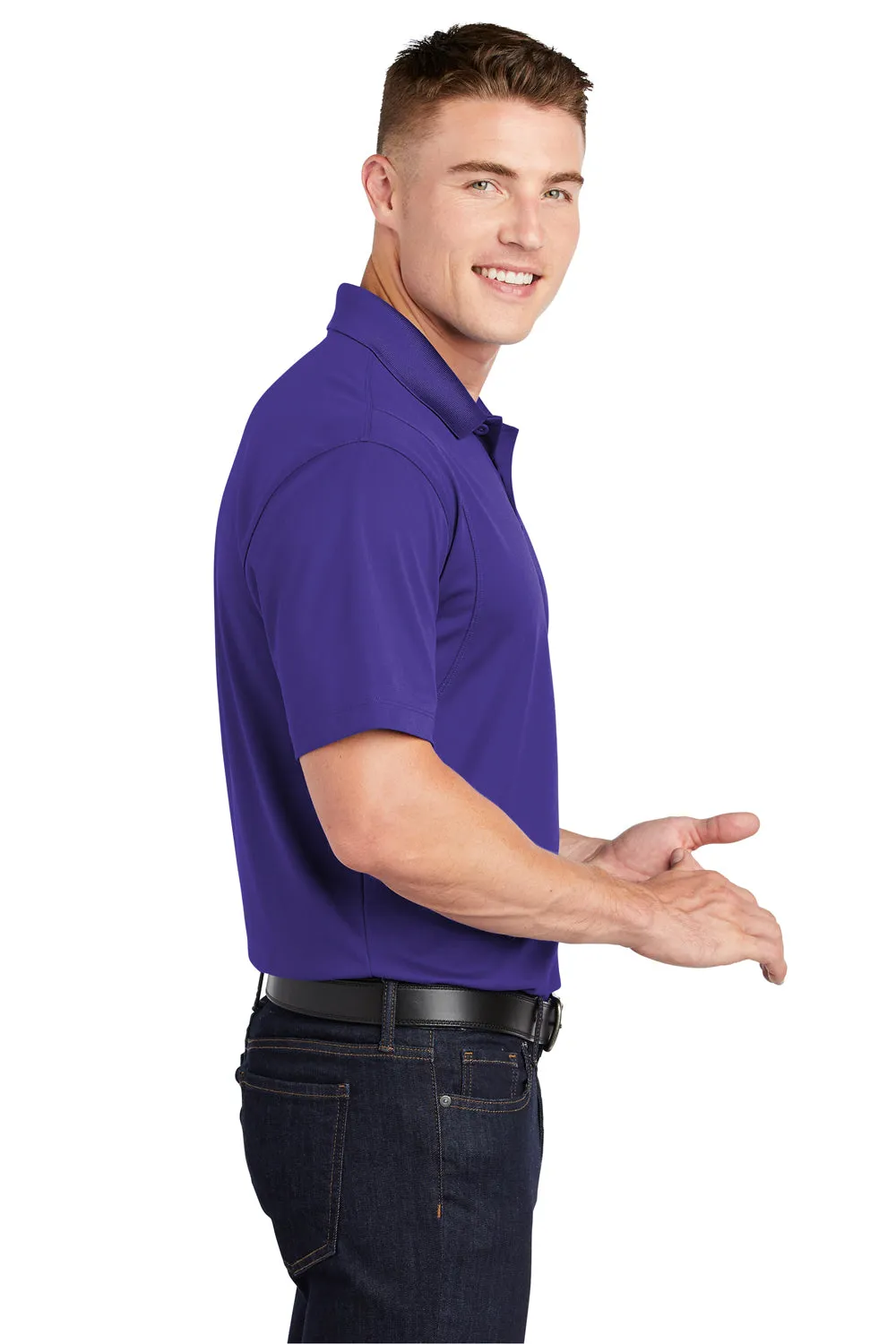Sport-Tek Mens Sport-Wick Moisture Wicking Short Sleeve Polo Shirt - Purple