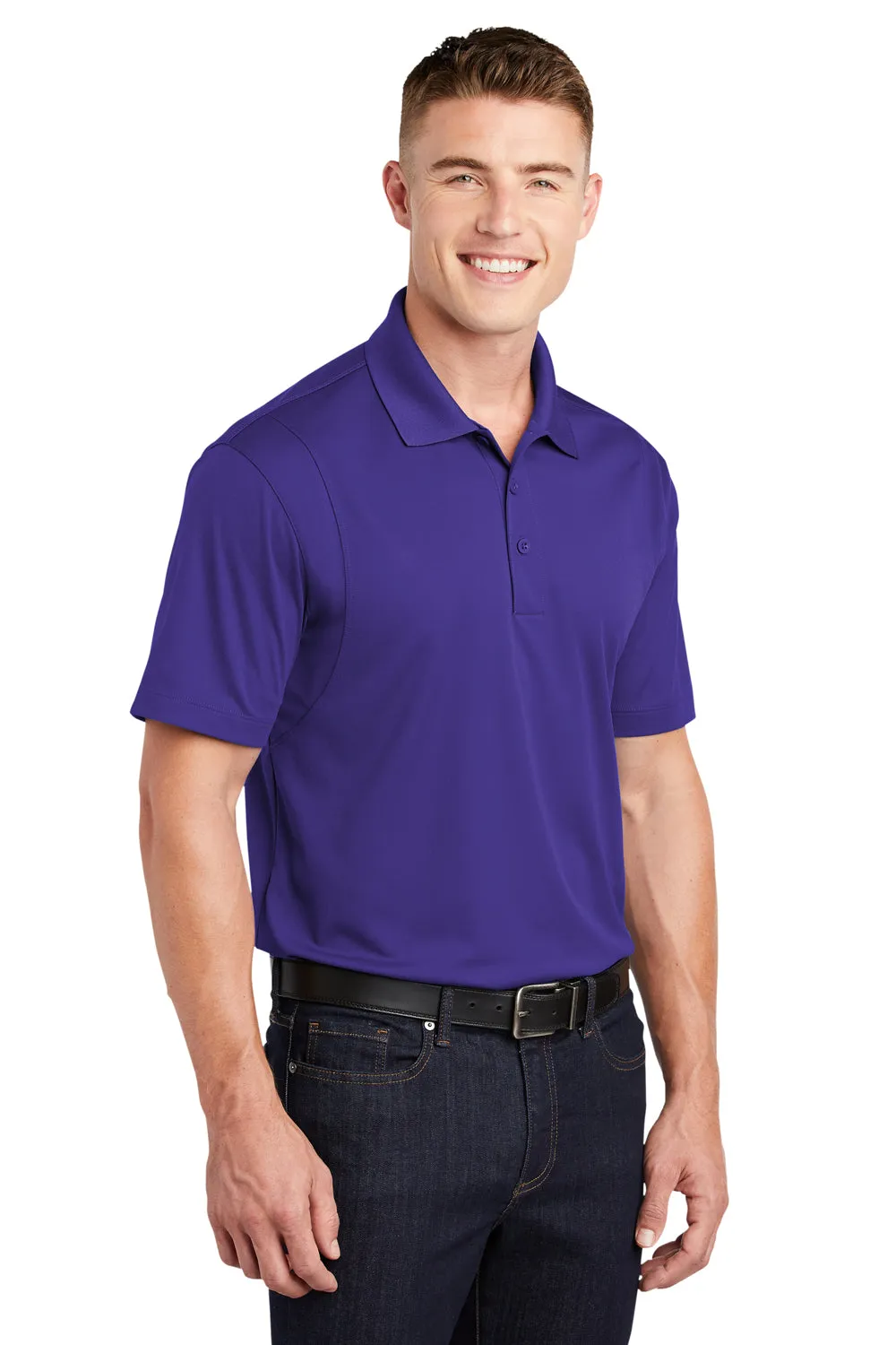 Sport-Tek Mens Sport-Wick Moisture Wicking Short Sleeve Polo Shirt - Purple