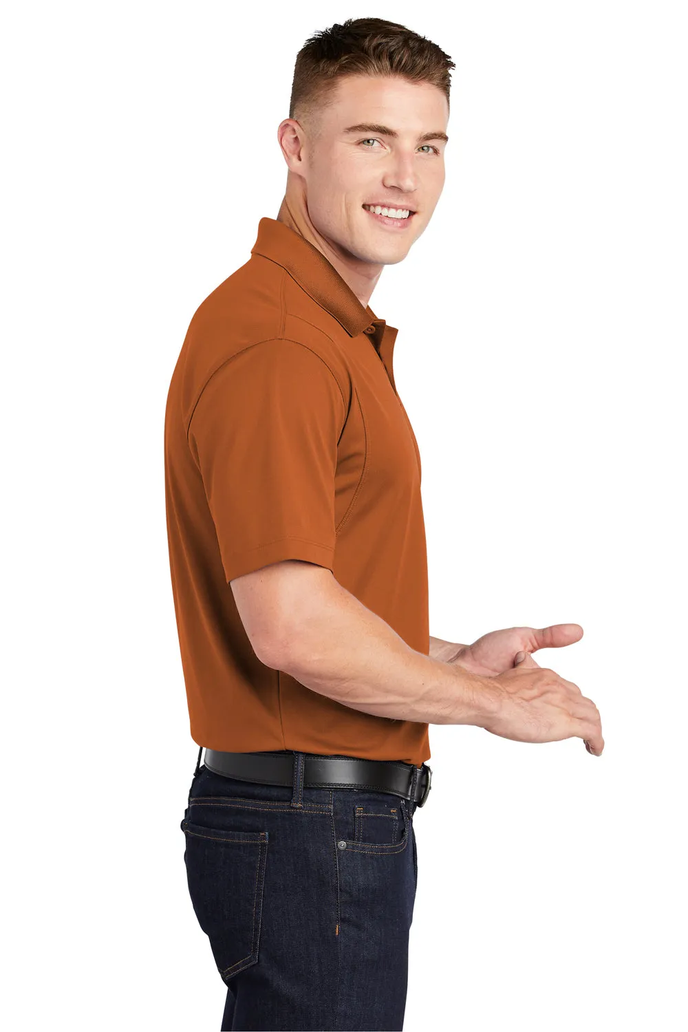 Sport-Tek Mens Sport-Wick Moisture Wicking Short Sleeve Polo Shirt - Texas Orange