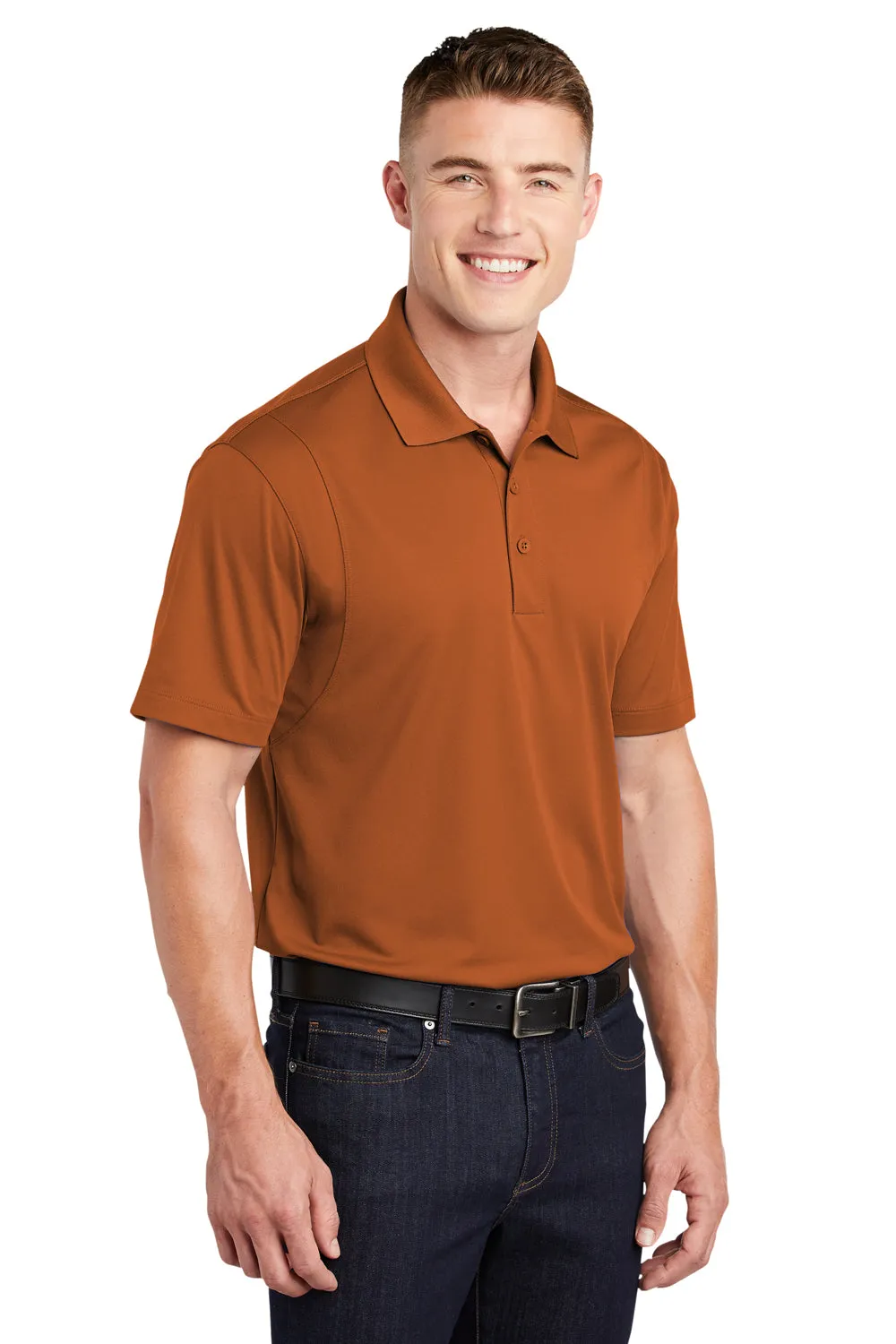 Sport-Tek Mens Sport-Wick Moisture Wicking Short Sleeve Polo Shirt - Texas Orange