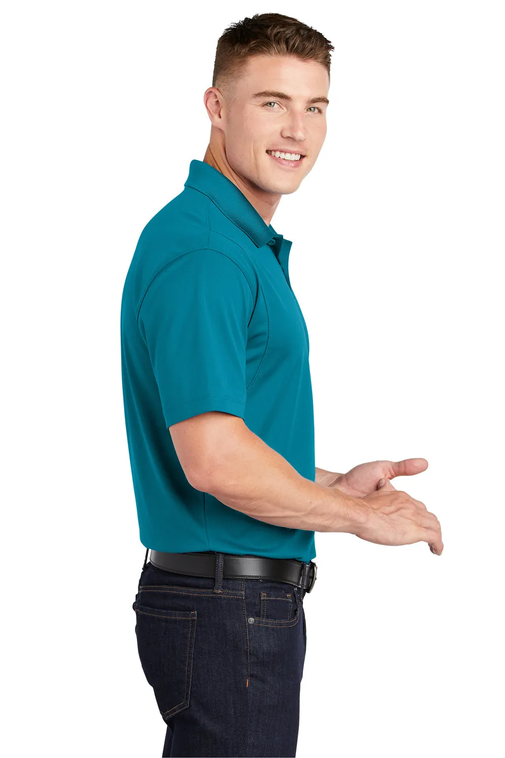 Sport-Tek Mens Sport-Wick Moisture Wicking Short Sleeve Polo Shirt - Tropic Blue