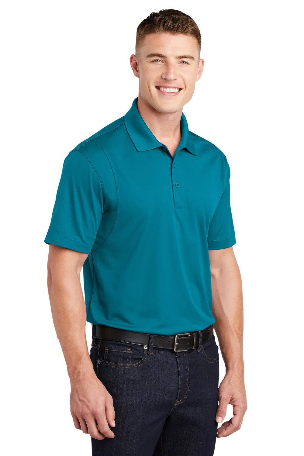 Sport-Tek Mens Sport-Wick Moisture Wicking Short Sleeve Polo Shirt - Tropic Blue