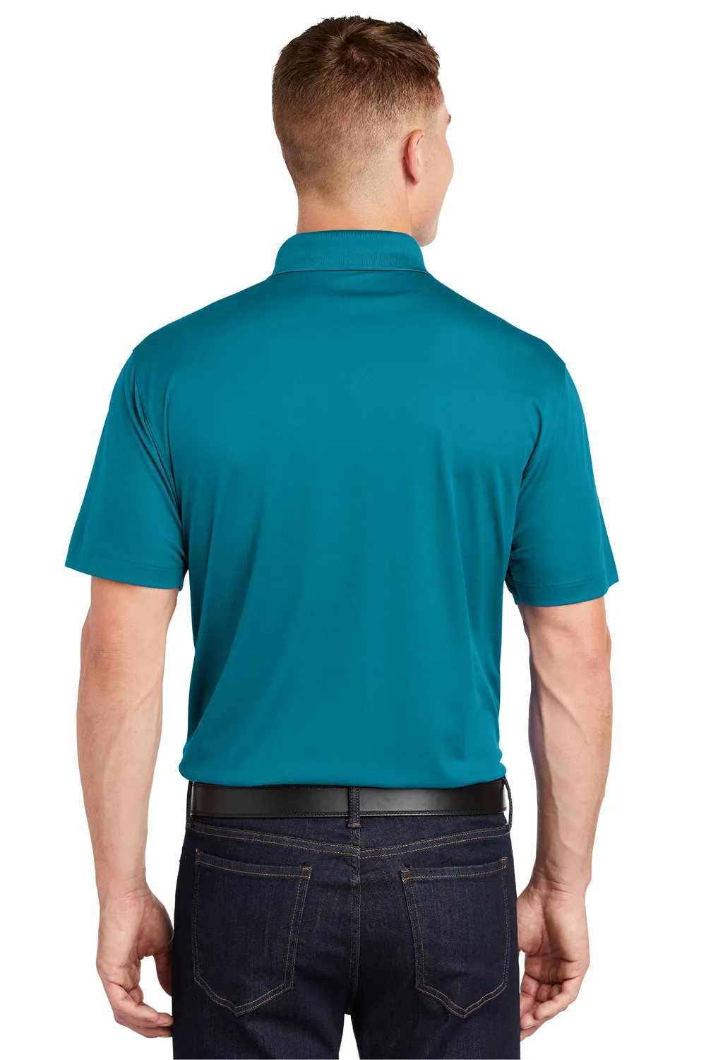 Sport-Tek Mens Sport-Wick Moisture Wicking Short Sleeve Polo Shirt - Tropic Blue