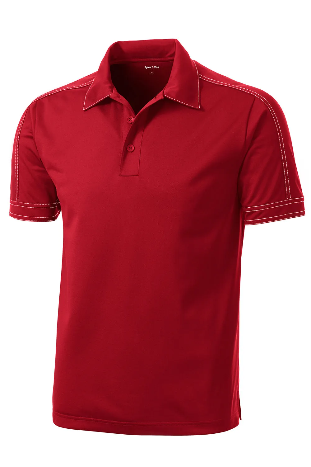 Sport-Tek Mens Sport-Wick Moisture Wicking Short Sleeve Polo Shirt - True Red - Closeout