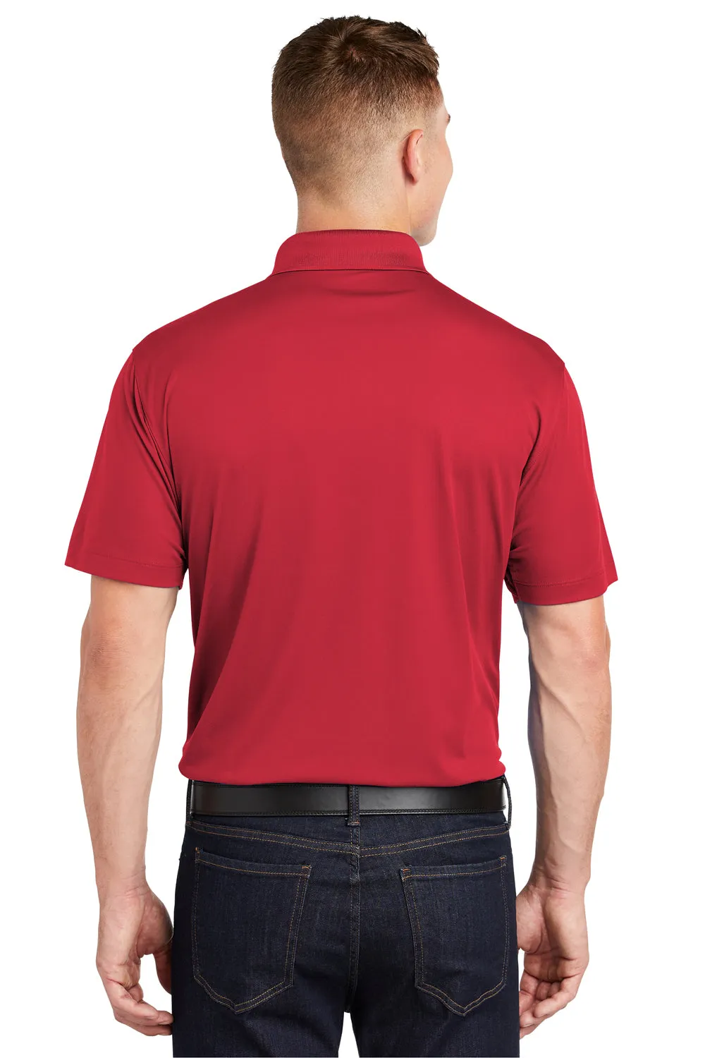 Sport-Tek Mens Sport-Wick Moisture Wicking Short Sleeve Polo Shirt - True Red