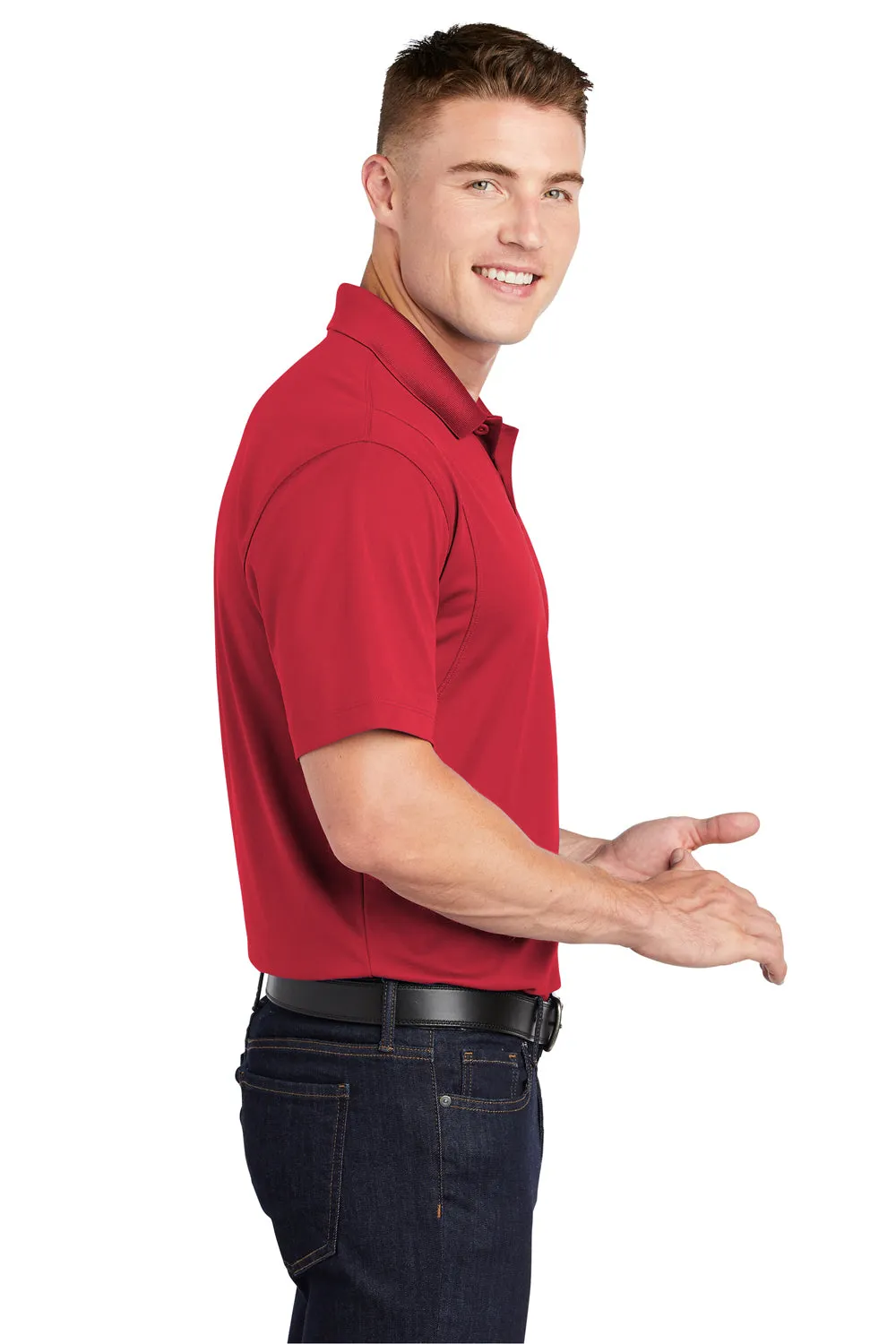 Sport-Tek Mens Sport-Wick Moisture Wicking Short Sleeve Polo Shirt - True Red