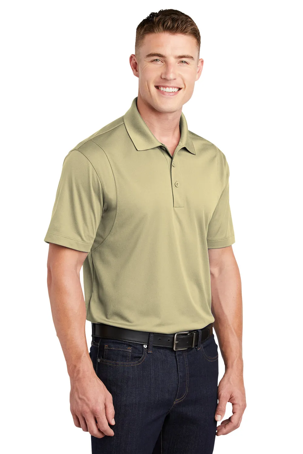 Sport-Tek Mens Sport-Wick Moisture Wicking Short Sleeve Polo Shirt - Vegas Gold