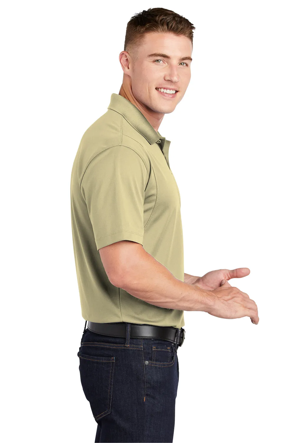 Sport-Tek Mens Sport-Wick Moisture Wicking Short Sleeve Polo Shirt - Vegas Gold