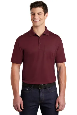 Sport-Tek Mens Sport-Wick Moisture Wicking Short Sleeve Polo Shirt w/ Pocket - Maroon