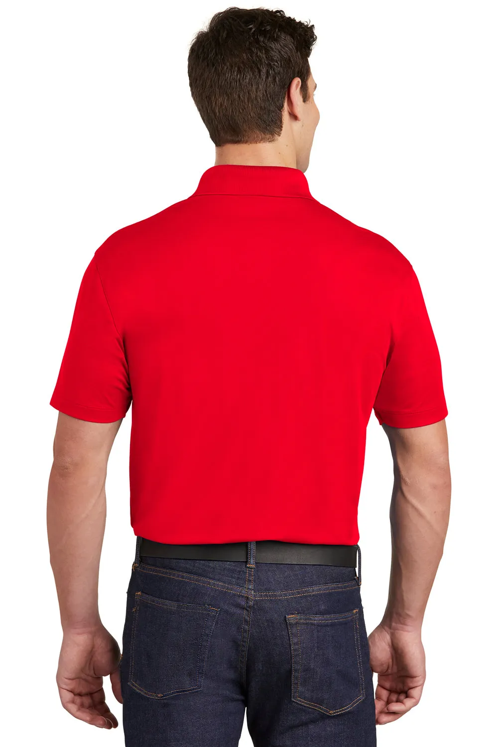 Sport-Tek Mens Sport-Wick Moisture Wicking Short Sleeve Polo Shirt w/ Pocket - True Red