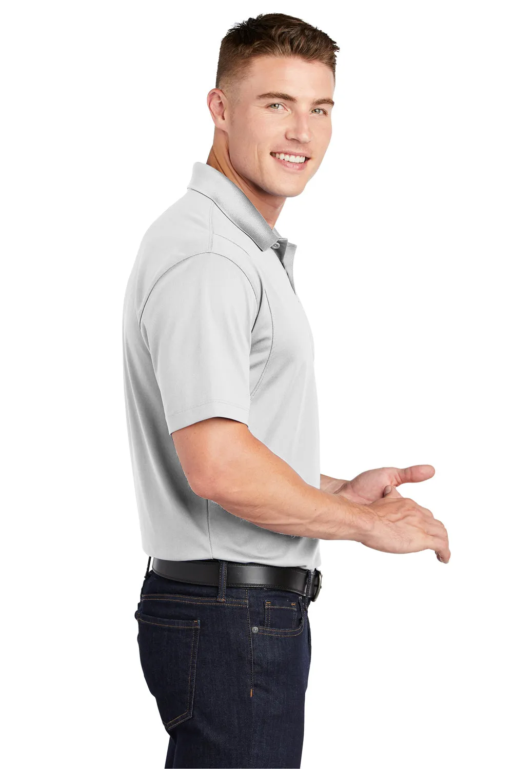 Sport-Tek Mens Sport-Wick Moisture Wicking Short Sleeve Polo Shirt - White