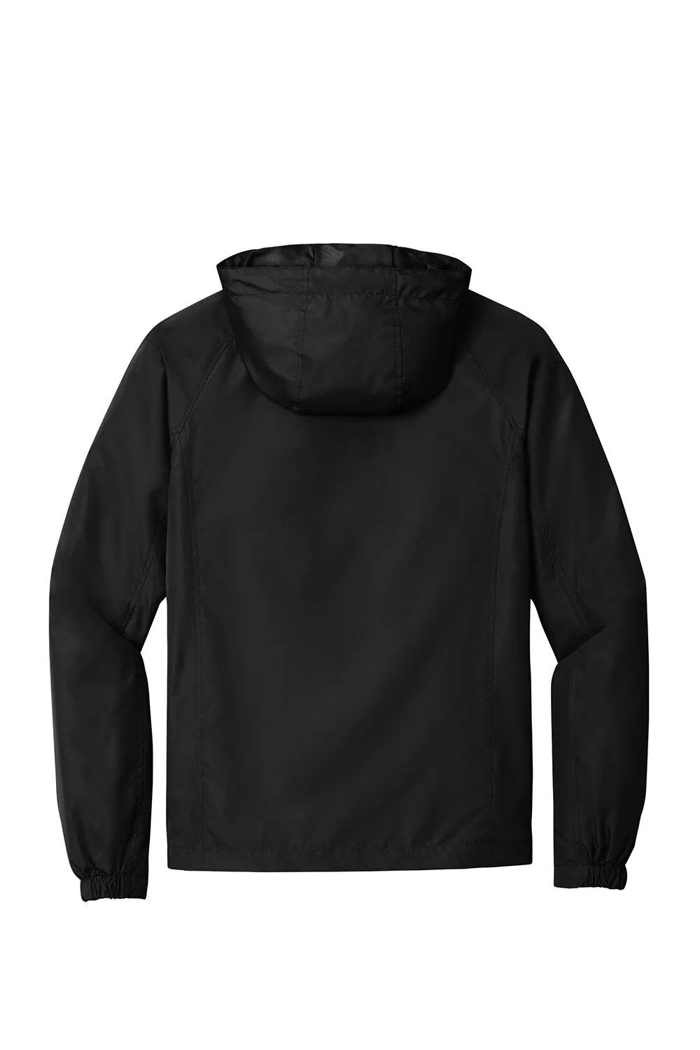 Sport-Tek Mens Water Resistant Full Zip Hooded Jacket - Black