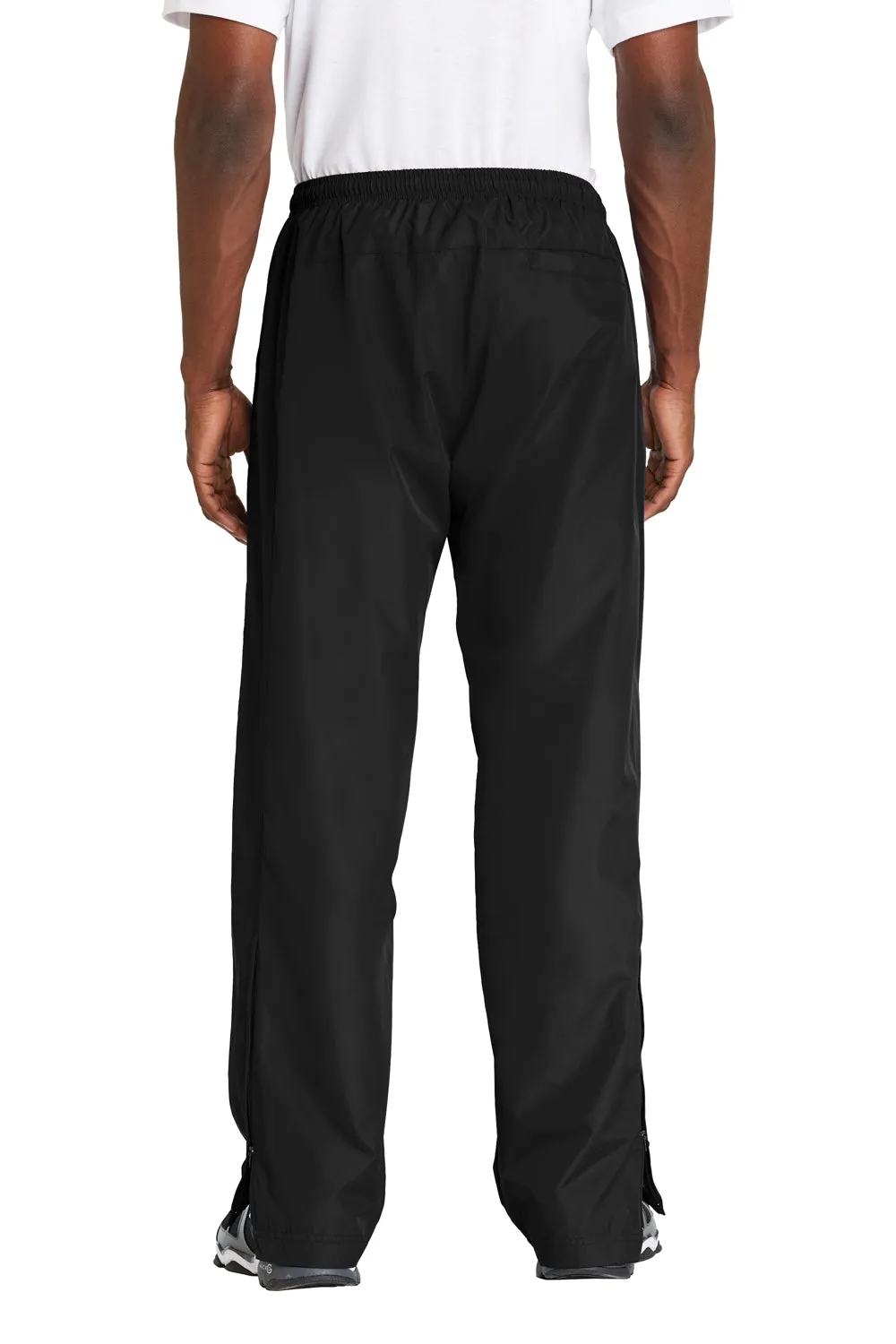 Sport-Tek Mens Water Resistant Wind Pants w/ Pockets - Black