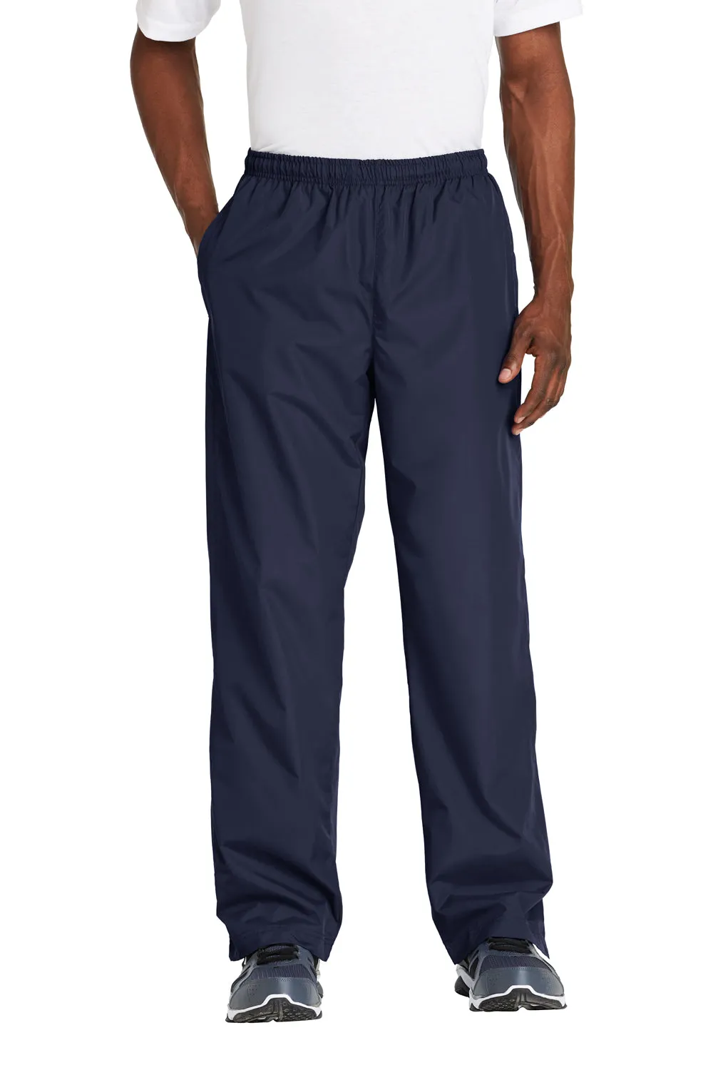 Sport-Tek Mens Water Resistant Wind Pants w/ Pockets - True Navy Blue