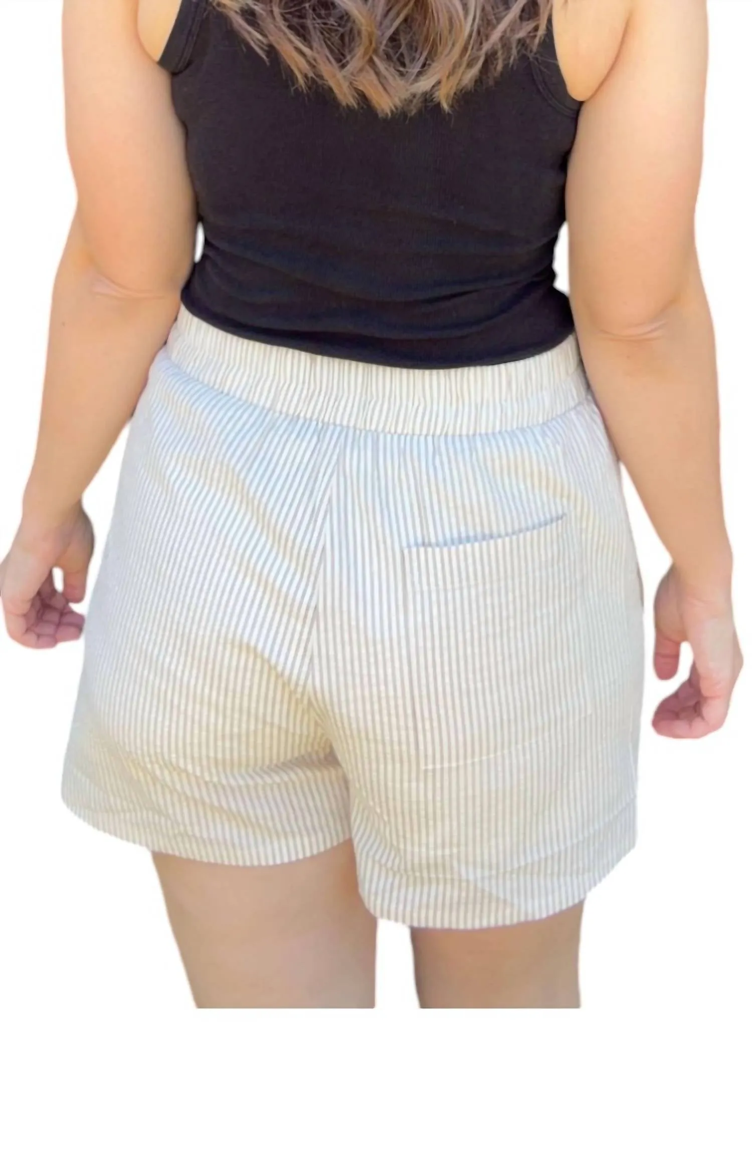 Striped Boxer Shorts In Beige