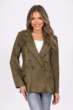 Suede To Do Business With You Women's Button Up Blazer *Final Sale*