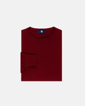 SUPERFINE MERINO WOOL SWEATER - BURGUNDY