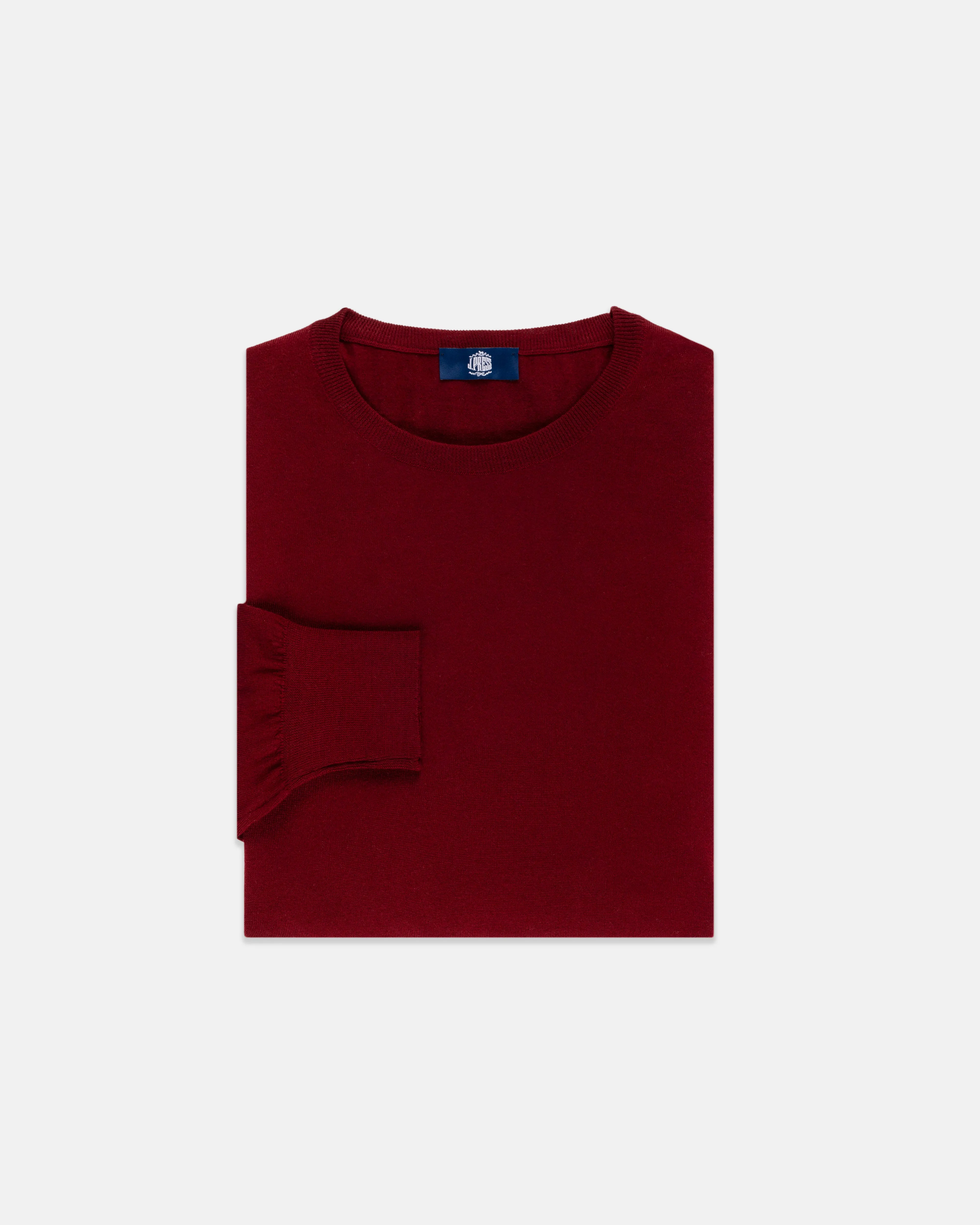 SUPERFINE MERINO WOOL SWEATER - BURGUNDY