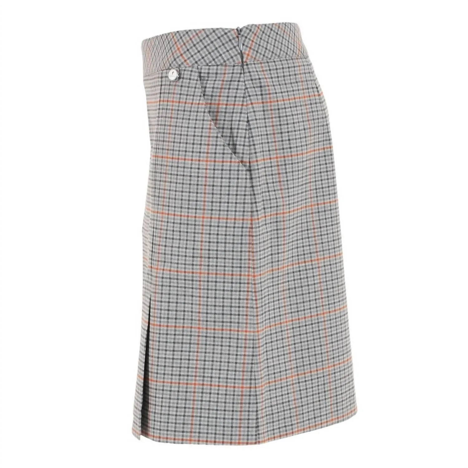 The Scarlata Skort In Mini Plaid, Tones Of Grayish Brown
