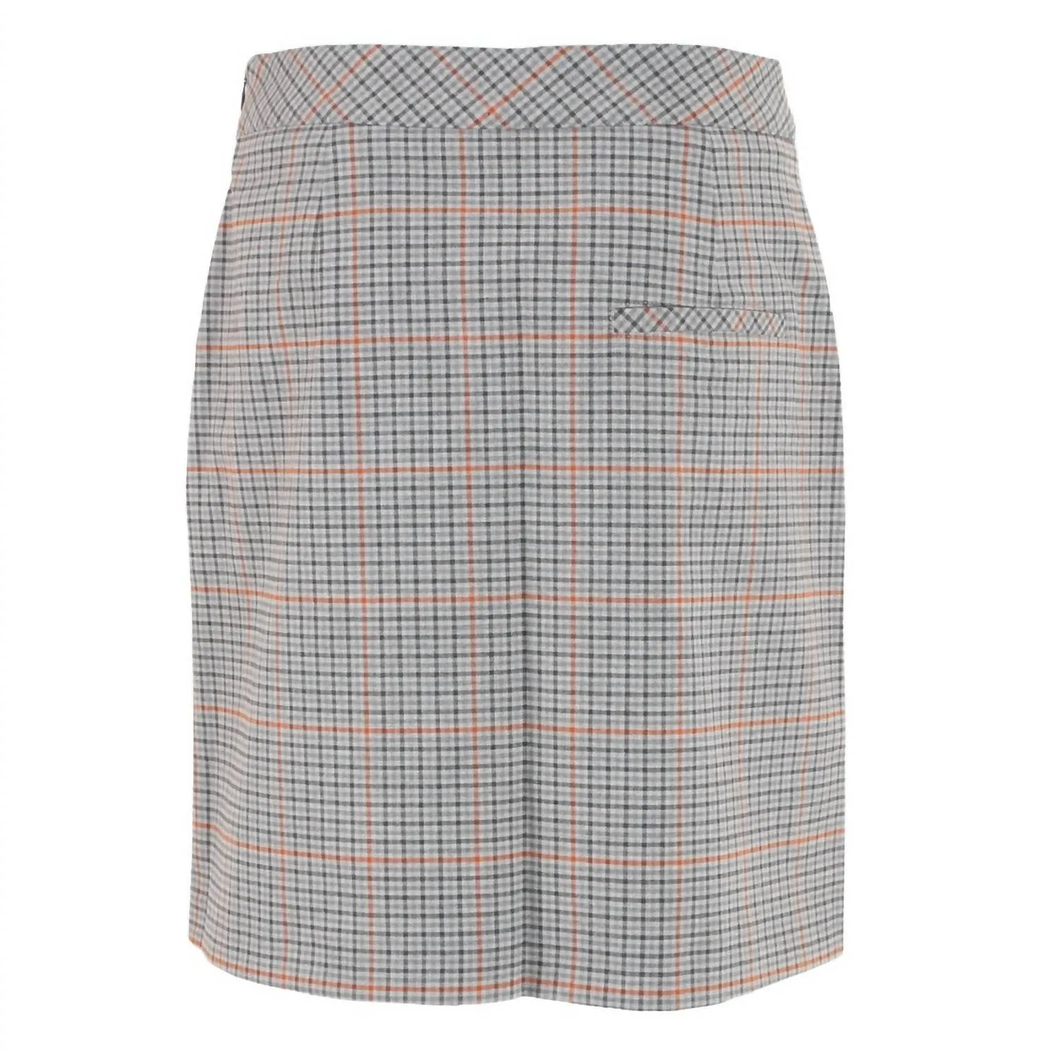 The Scarlata Skort In Mini Plaid, Tones Of Grayish Brown