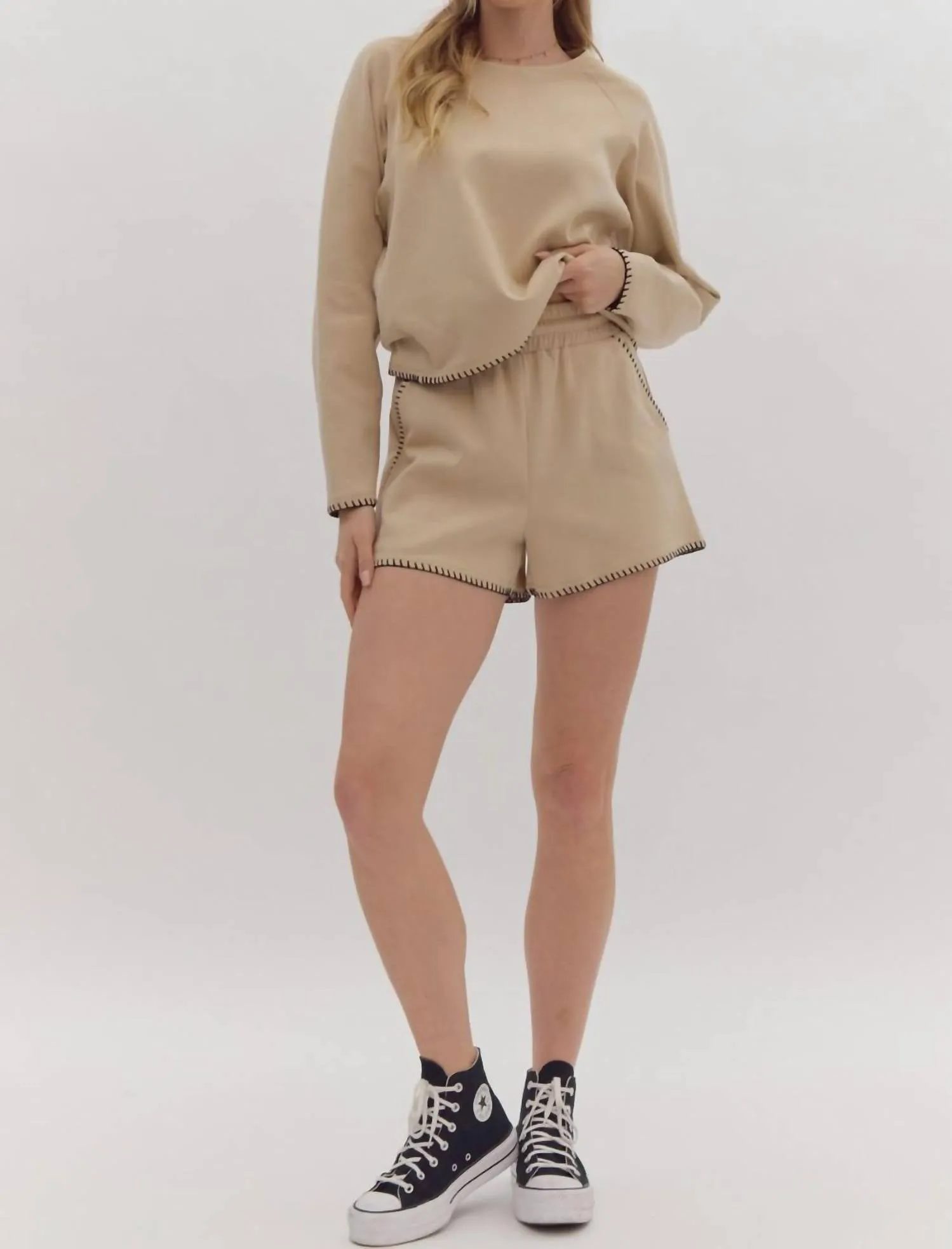 This Time Bottom Short In Taupe