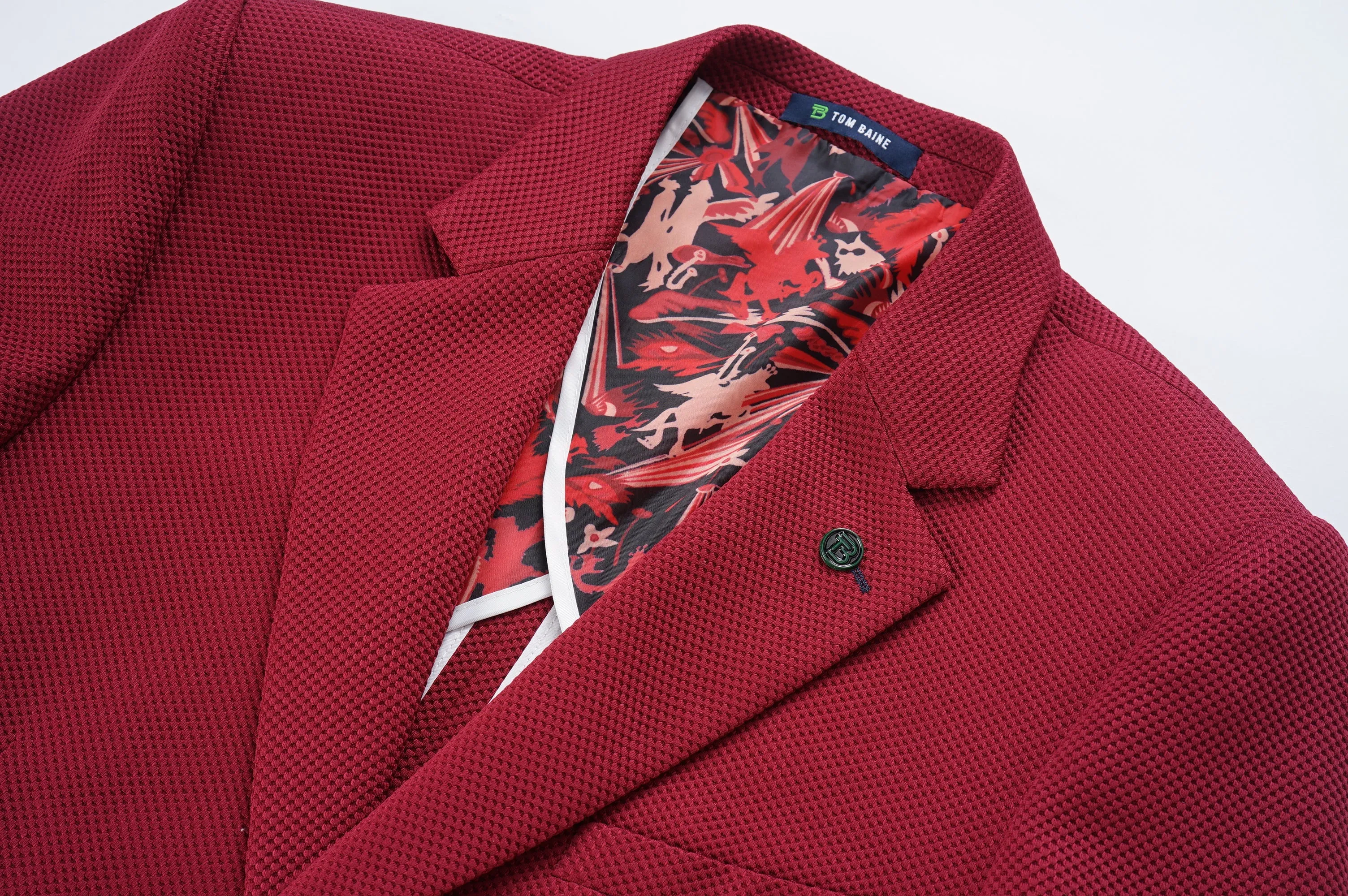 Tom Baine Slim Fit Waffle Performance Stretch Solid Sport Coat