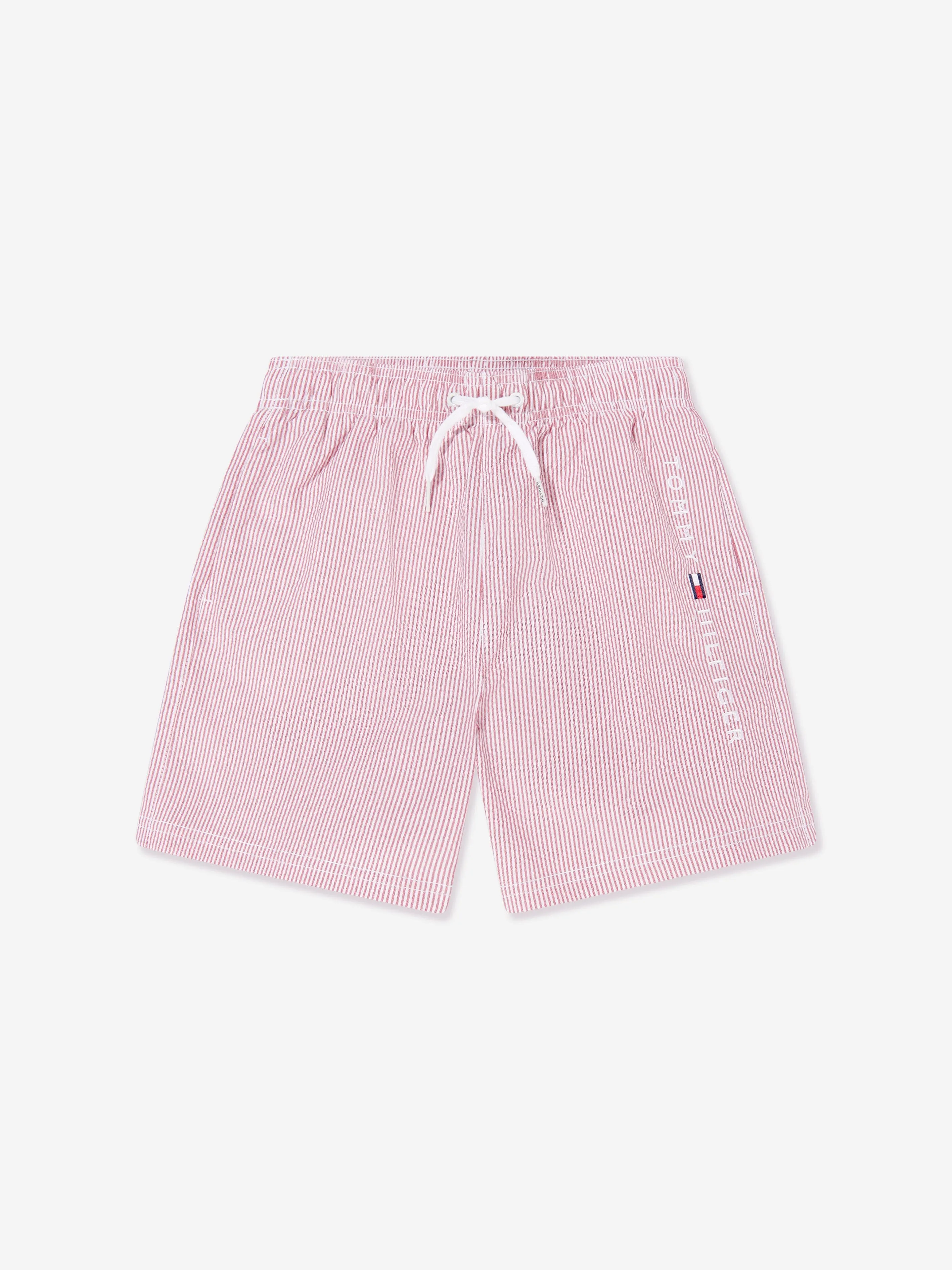 Tommy Hilfiger Boys Medium Drawstring Swim Shorts in Red