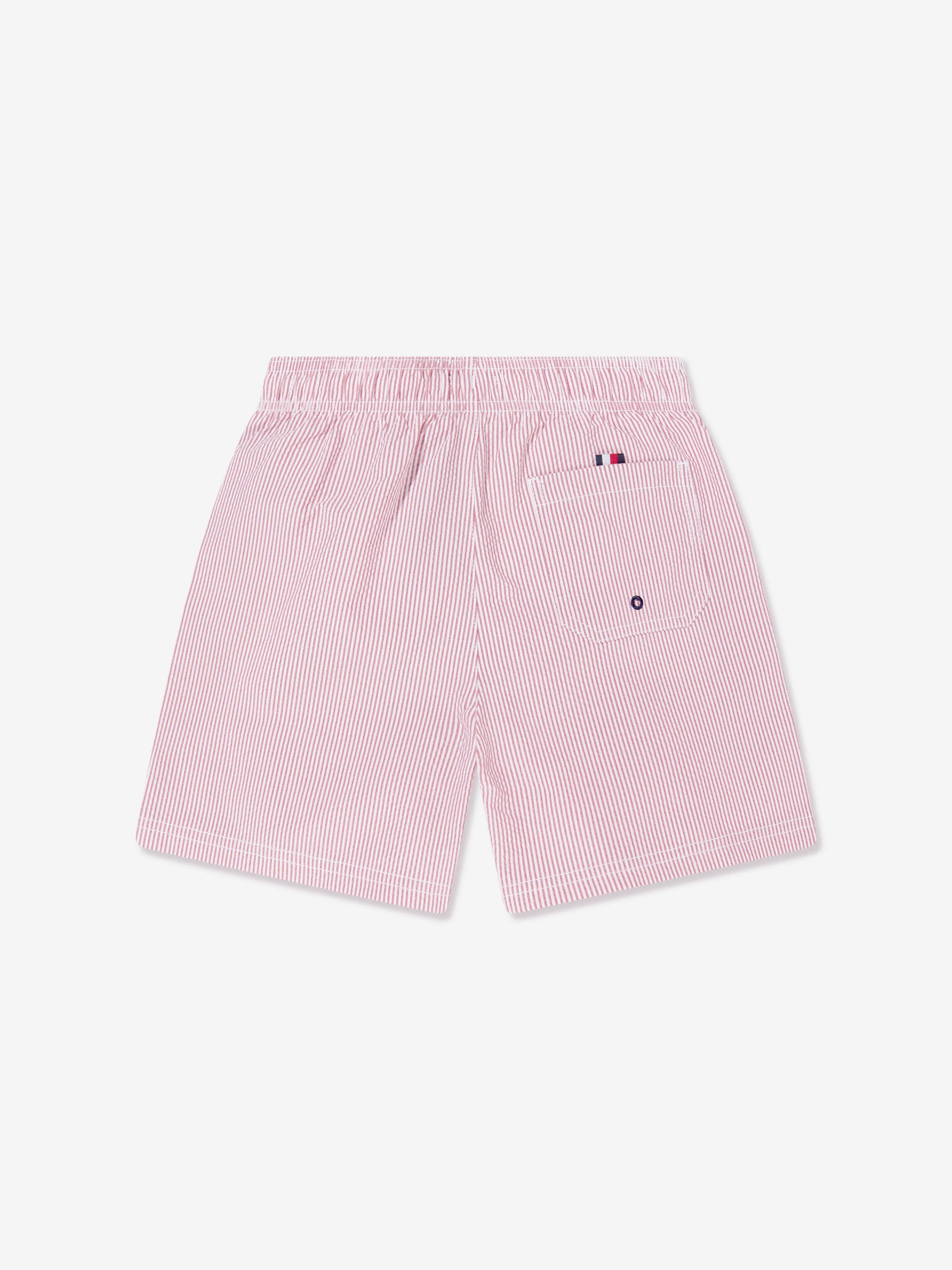 Tommy Hilfiger Boys Medium Drawstring Swim Shorts in Red