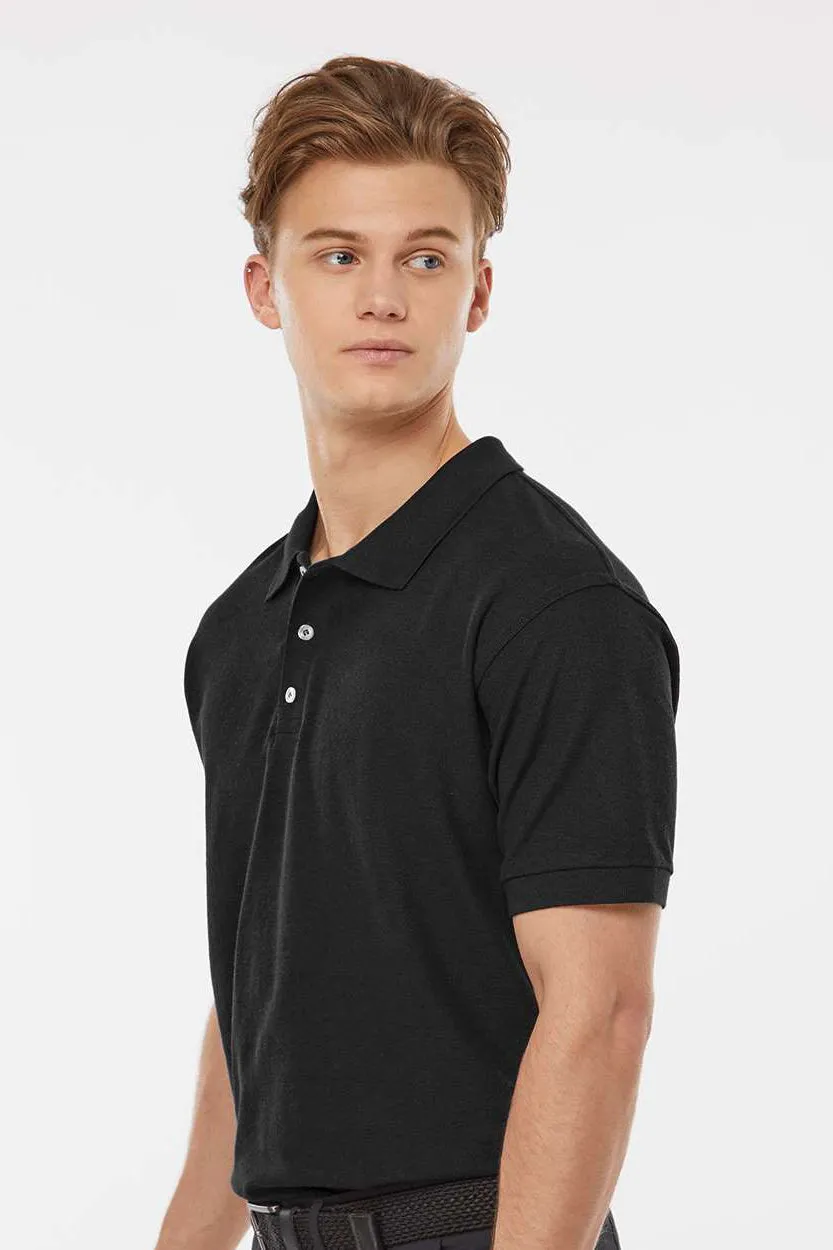 Tultex Mens Sport Short Sleeve Polo Shirt - Black