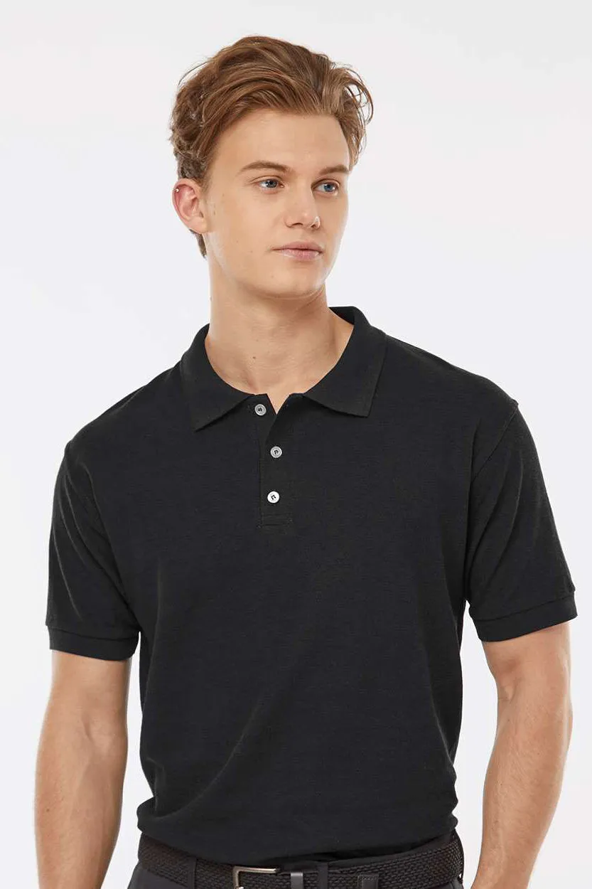 Tultex Mens Sport Short Sleeve Polo Shirt - Black