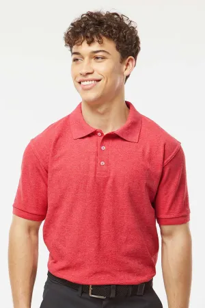 Tultex Mens Sport Short Sleeve Polo Shirt - Heather Red