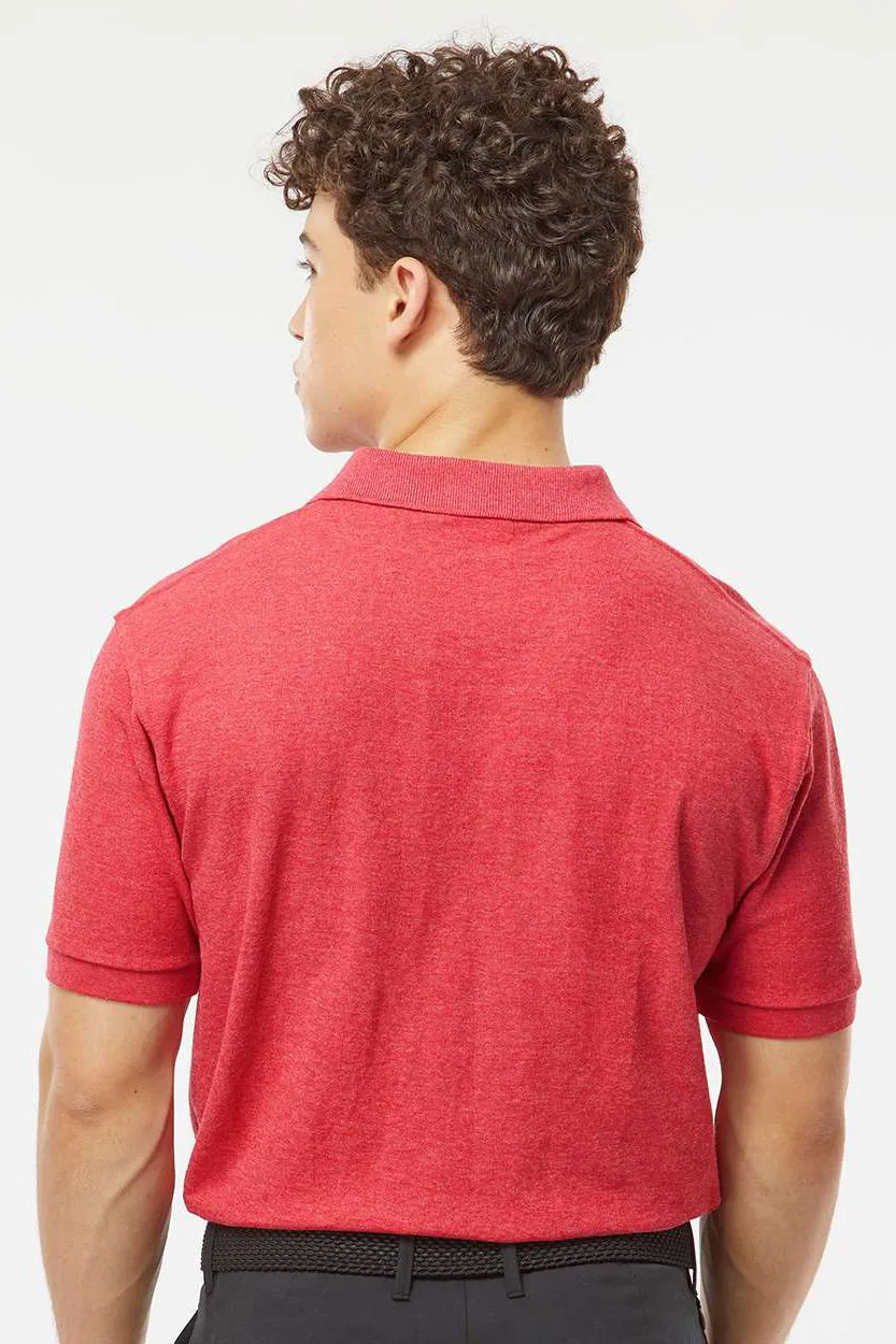Tultex Mens Sport Short Sleeve Polo Shirt - Heather Red