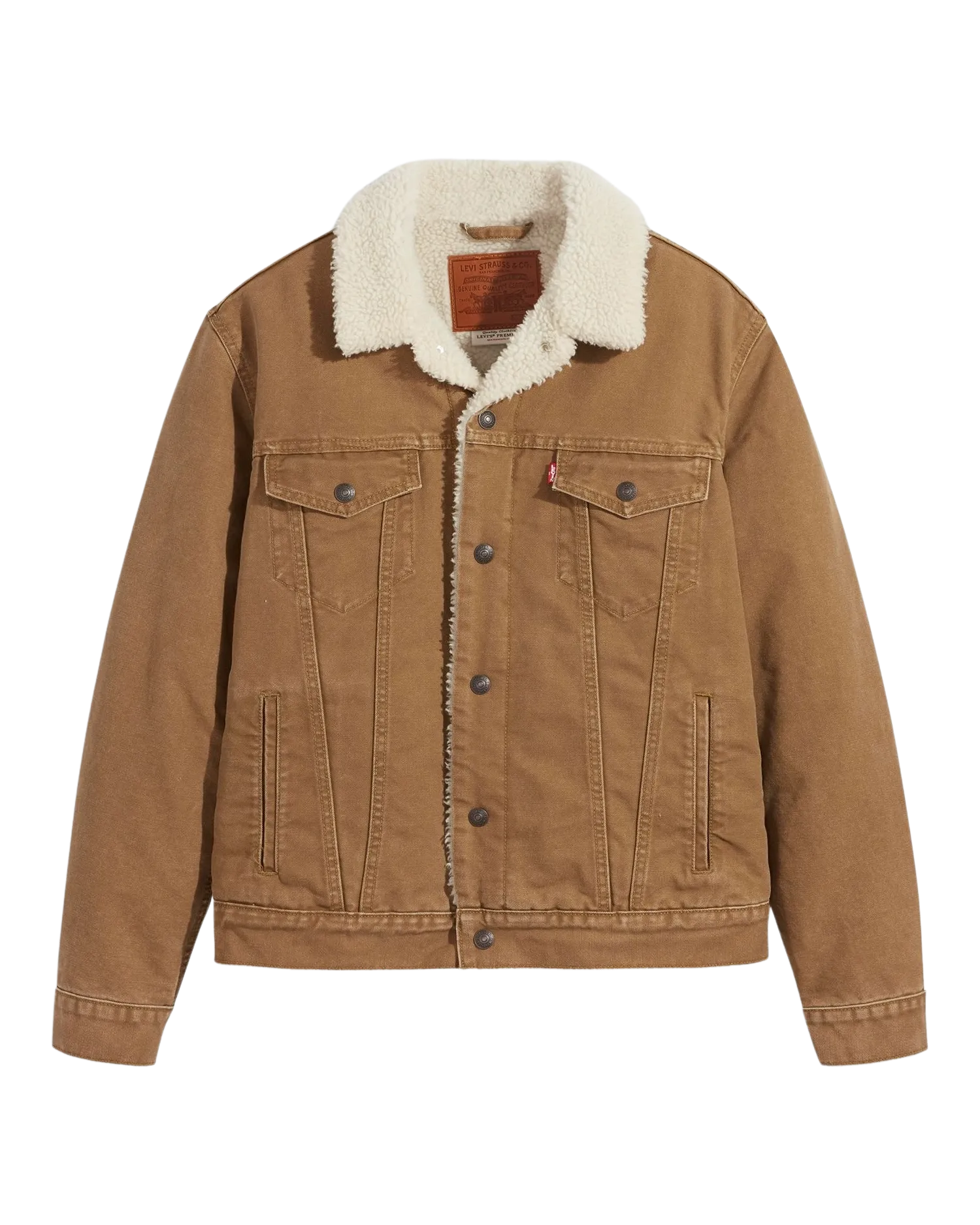 Type 3 Sherpa Trucker Jacket in Washed Cougar Canvas