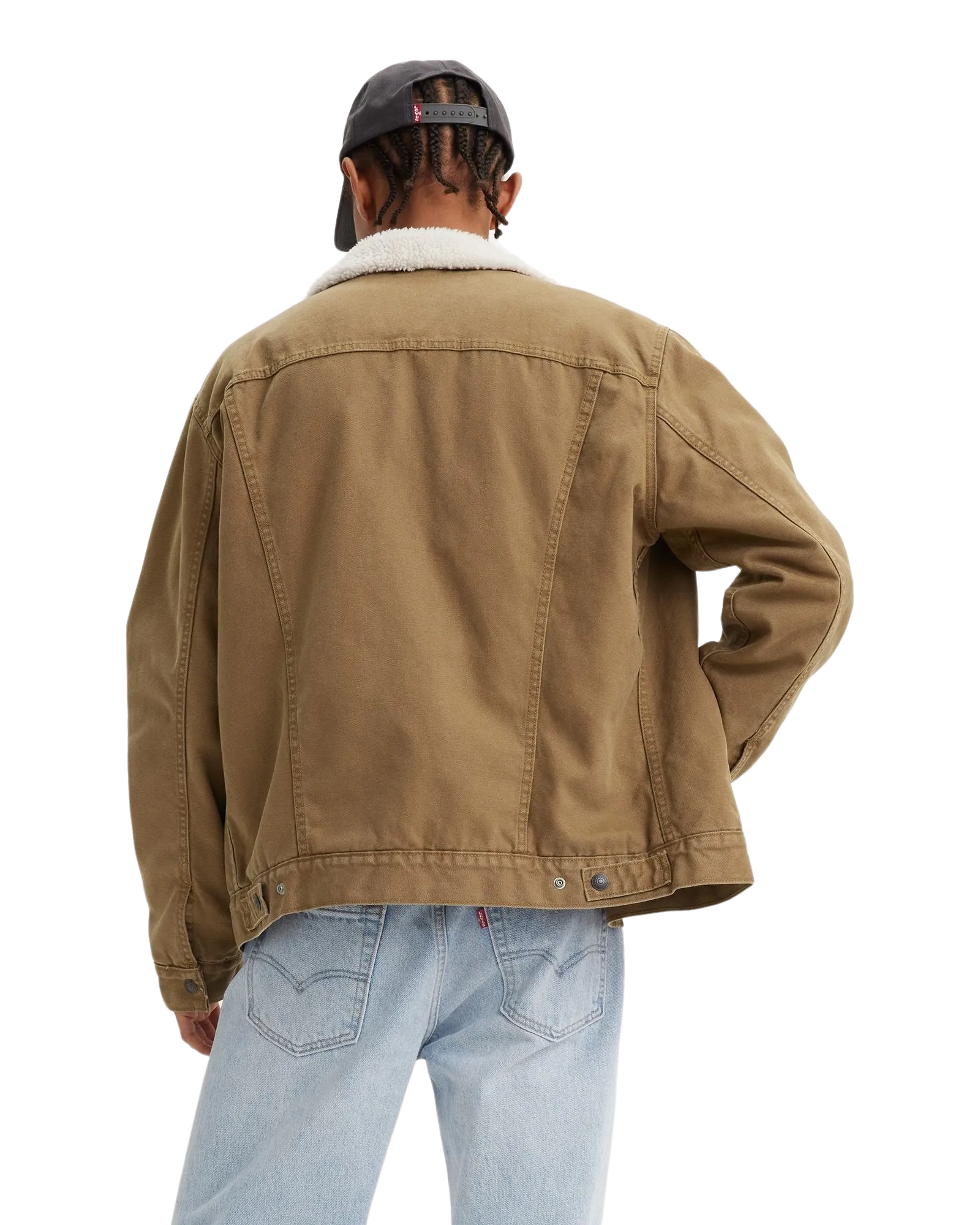 Type 3 Sherpa Trucker Jacket in Washed Cougar Canvas