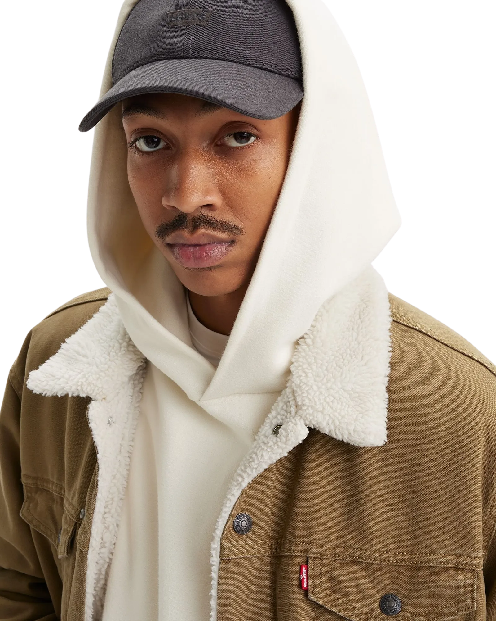 Type 3 Sherpa Trucker Jacket in Washed Cougar Canvas