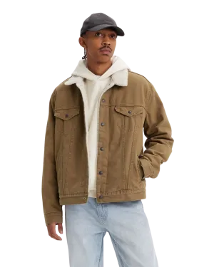 Type 3 Sherpa Trucker Jacket in Washed Cougar Canvas