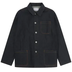 Uskees Denim Buttoned Overshirt Raw Orta Denim