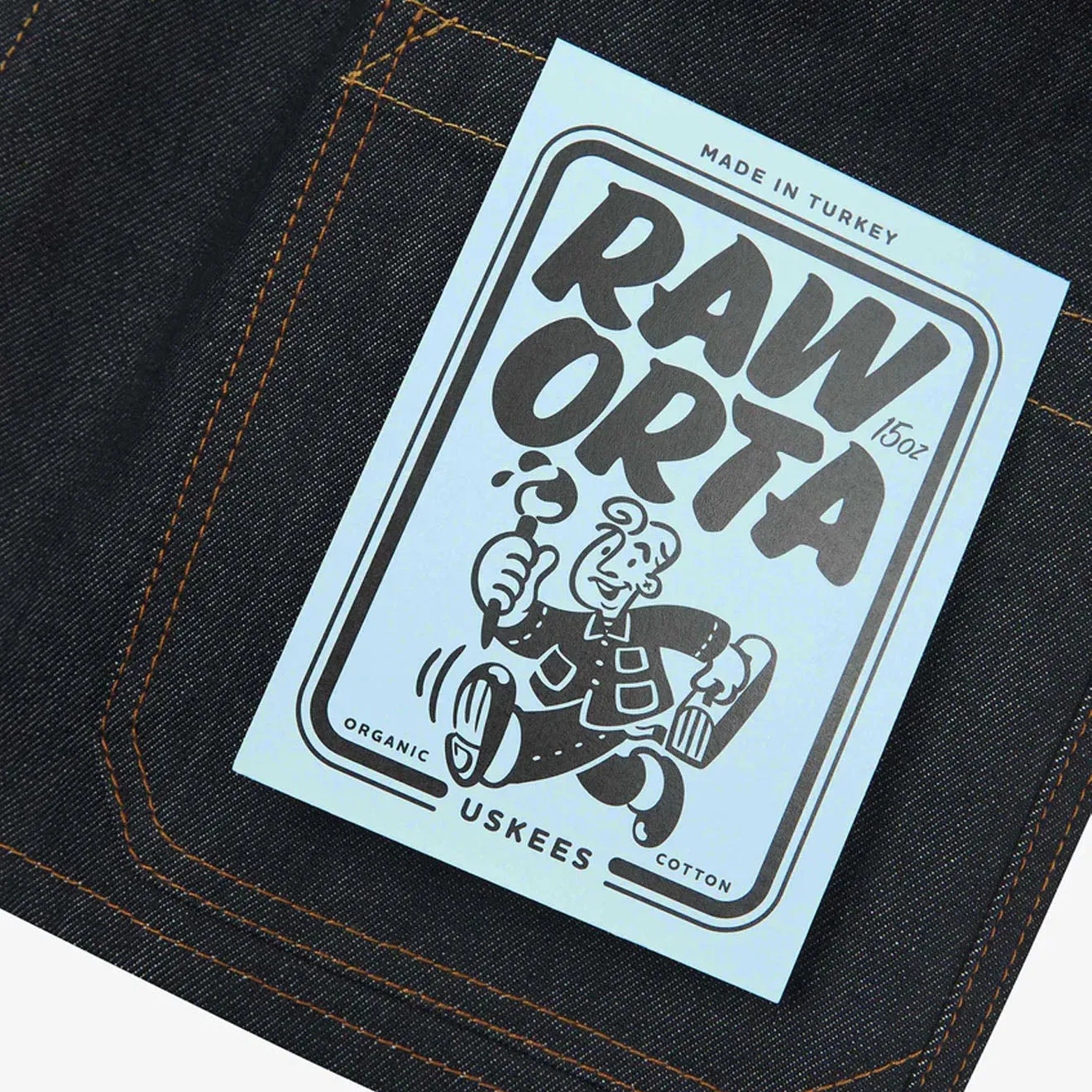 Uskees Denim Buttoned Overshirt Raw Orta Denim