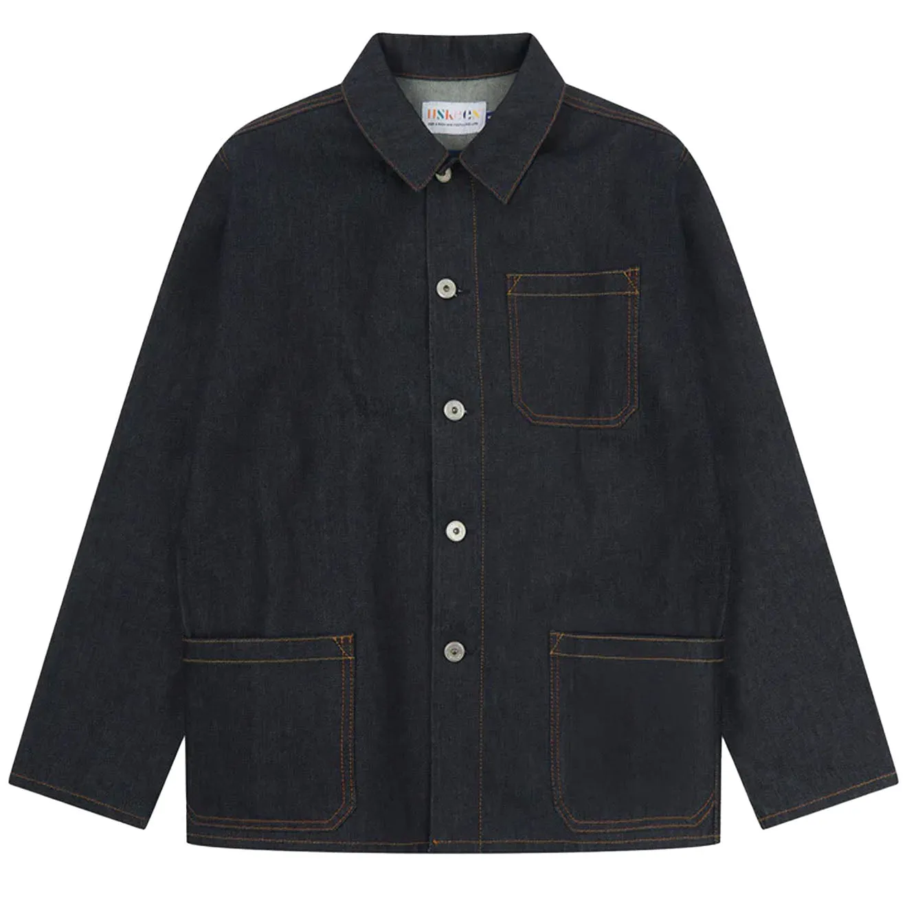 Uskees Denim Buttoned Overshirt Raw Orta Denim