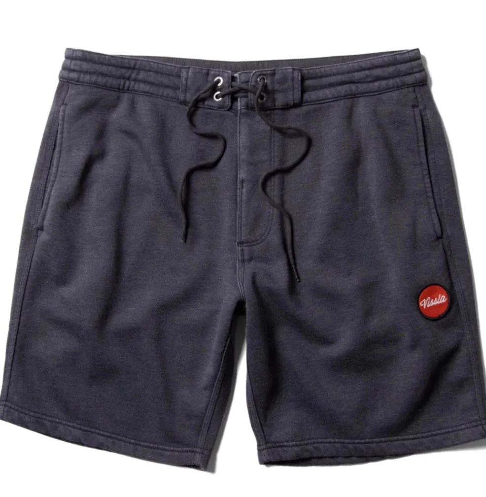 Vissla Solid Sets  ECO Sofa Surfers Elastic Shorts  18.5" -Black Heather