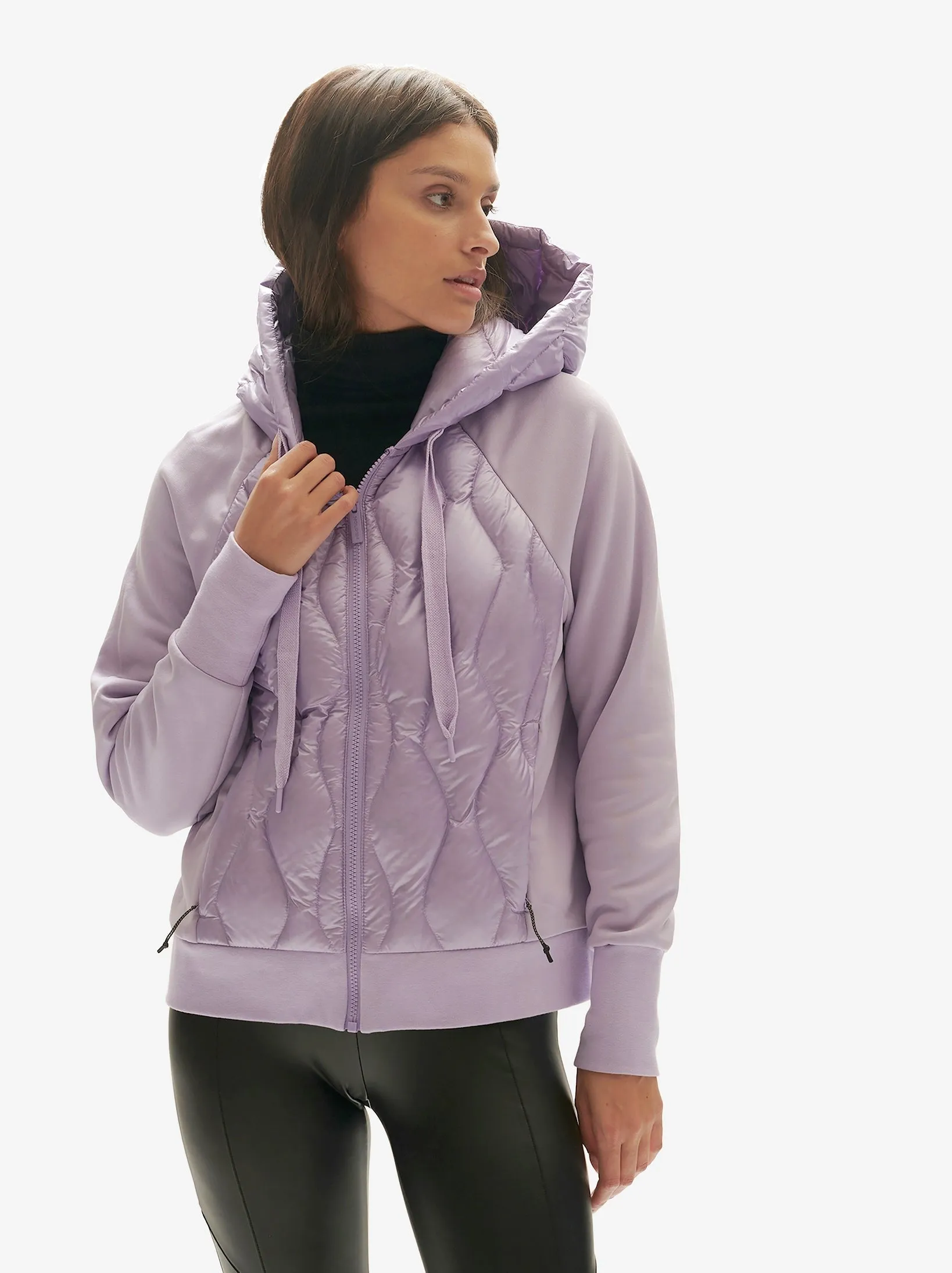 W DOWN ZIP HOODIE - Lavender