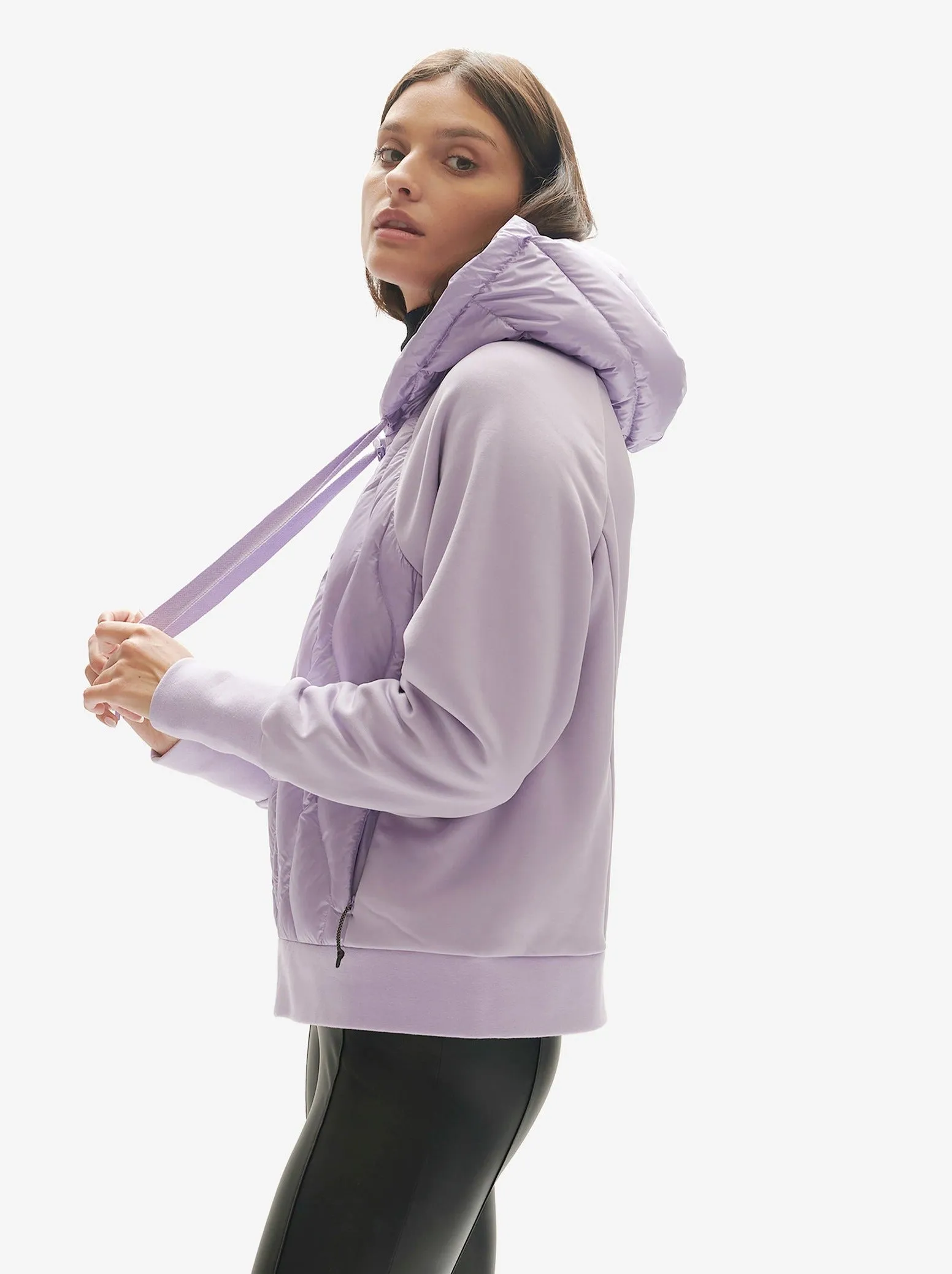 W DOWN ZIP HOODIE - Lavender