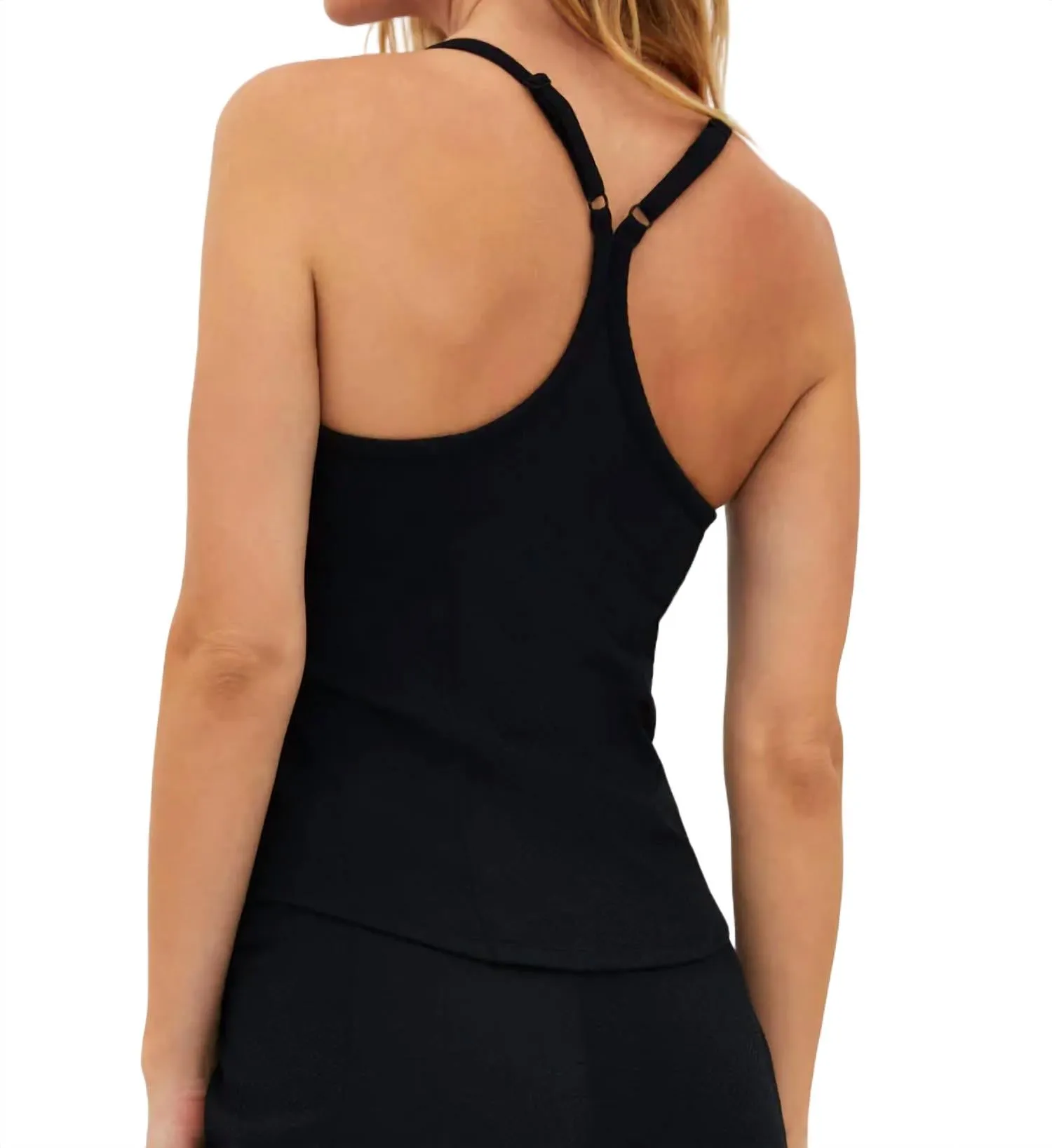Waffle Beth Tank Top In Black