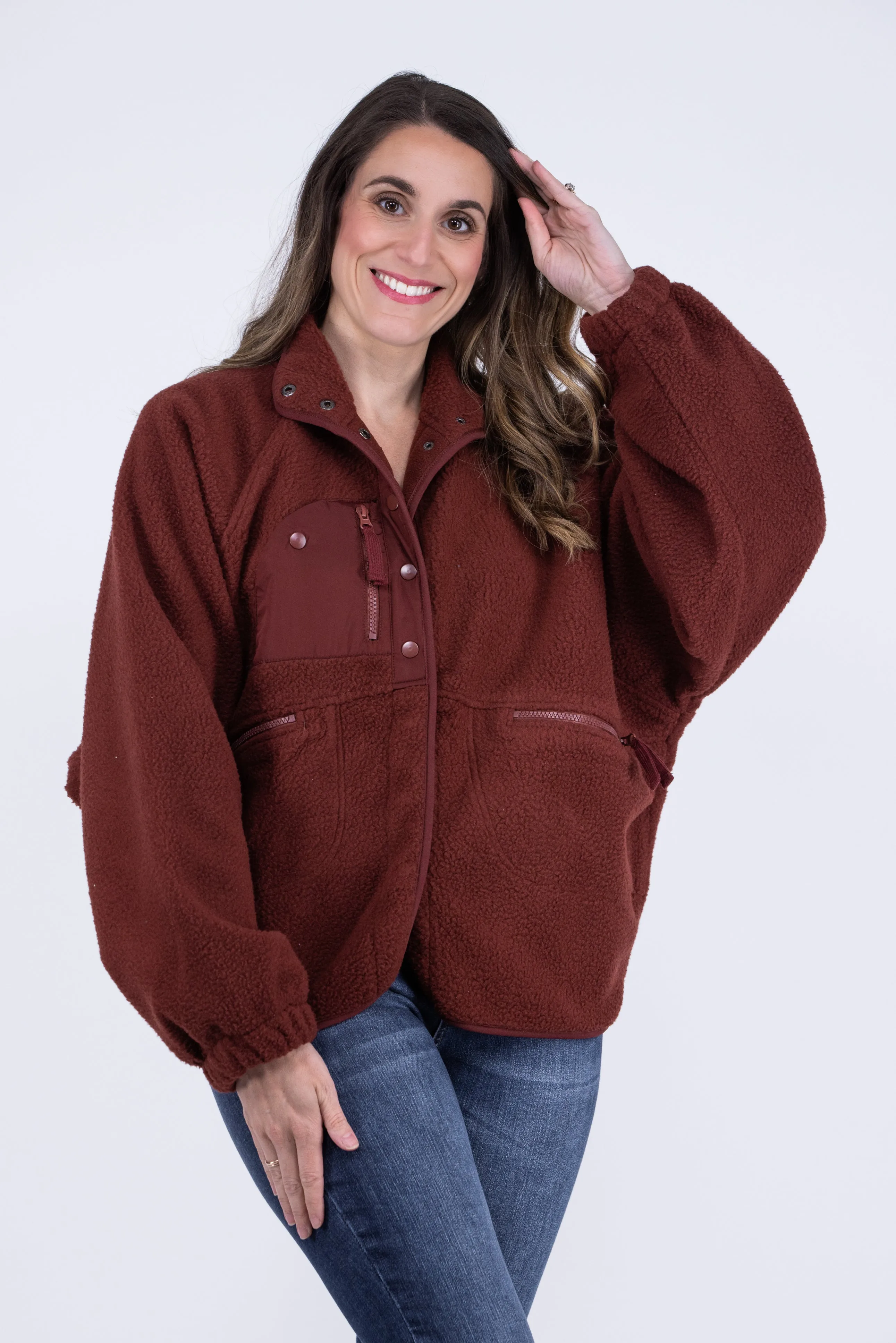 Weekend Ready Women's Button Up Fleece Jacket