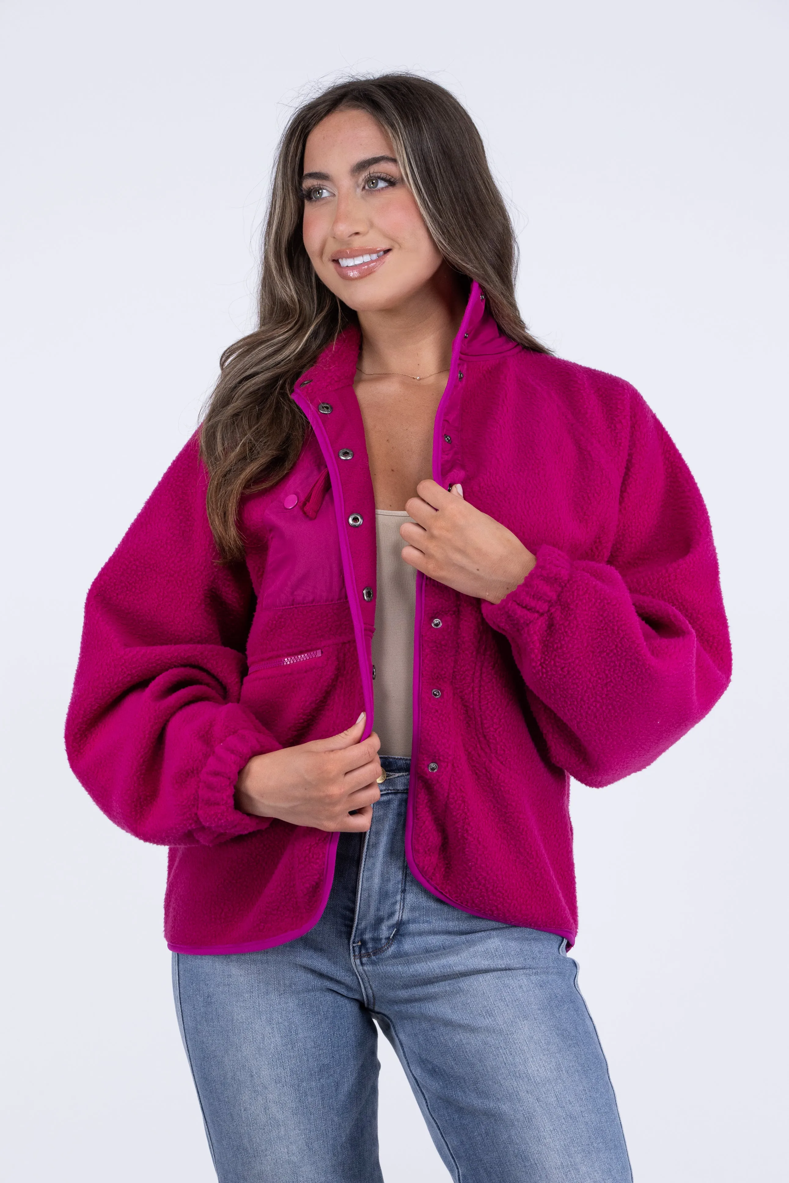 Weekend Ready Women's Button Up Fleece Jacket