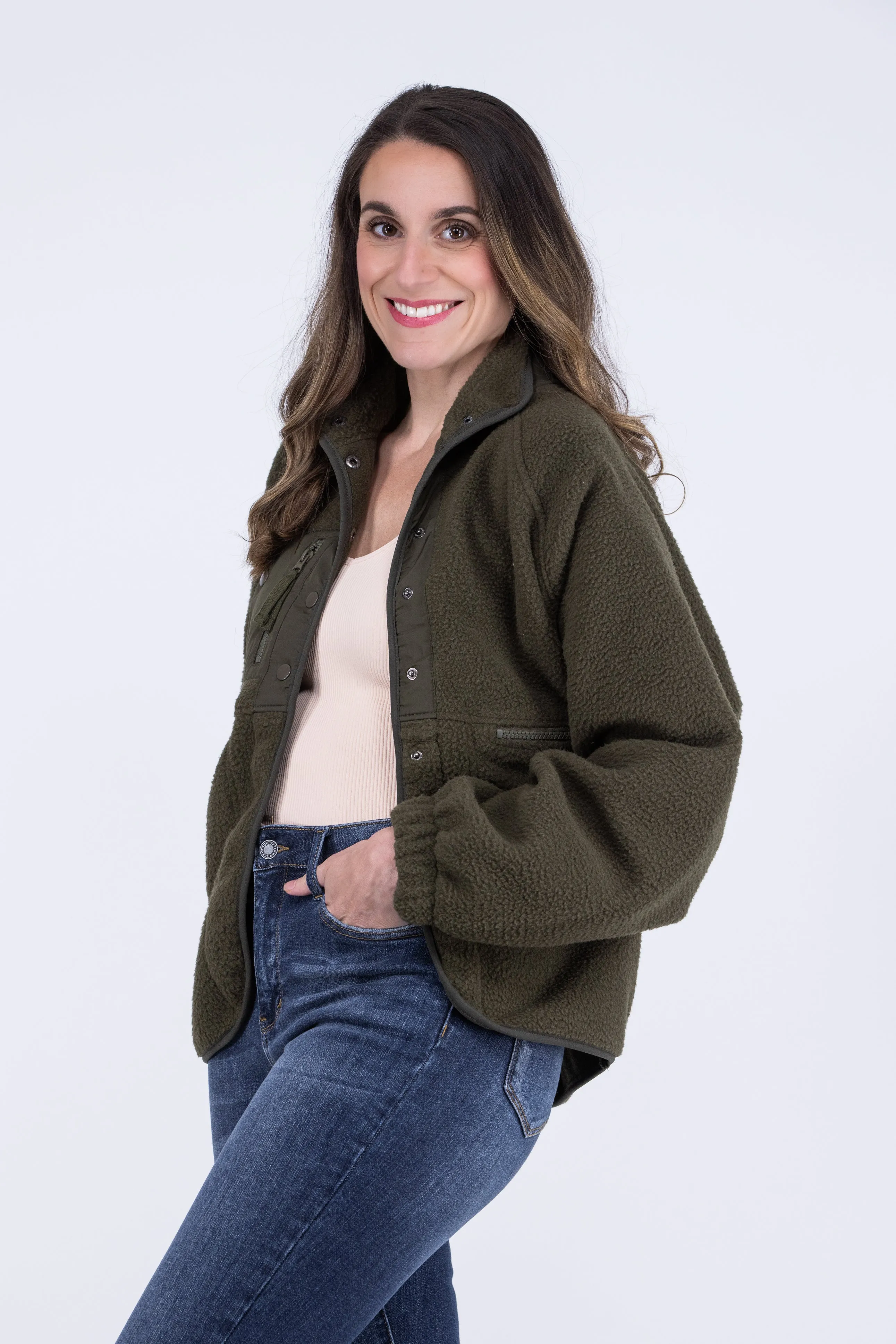 Weekend Ready Women's Button Up Fleece Jacket