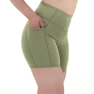Women's 2 Pockets Side Sport Short,Light Green